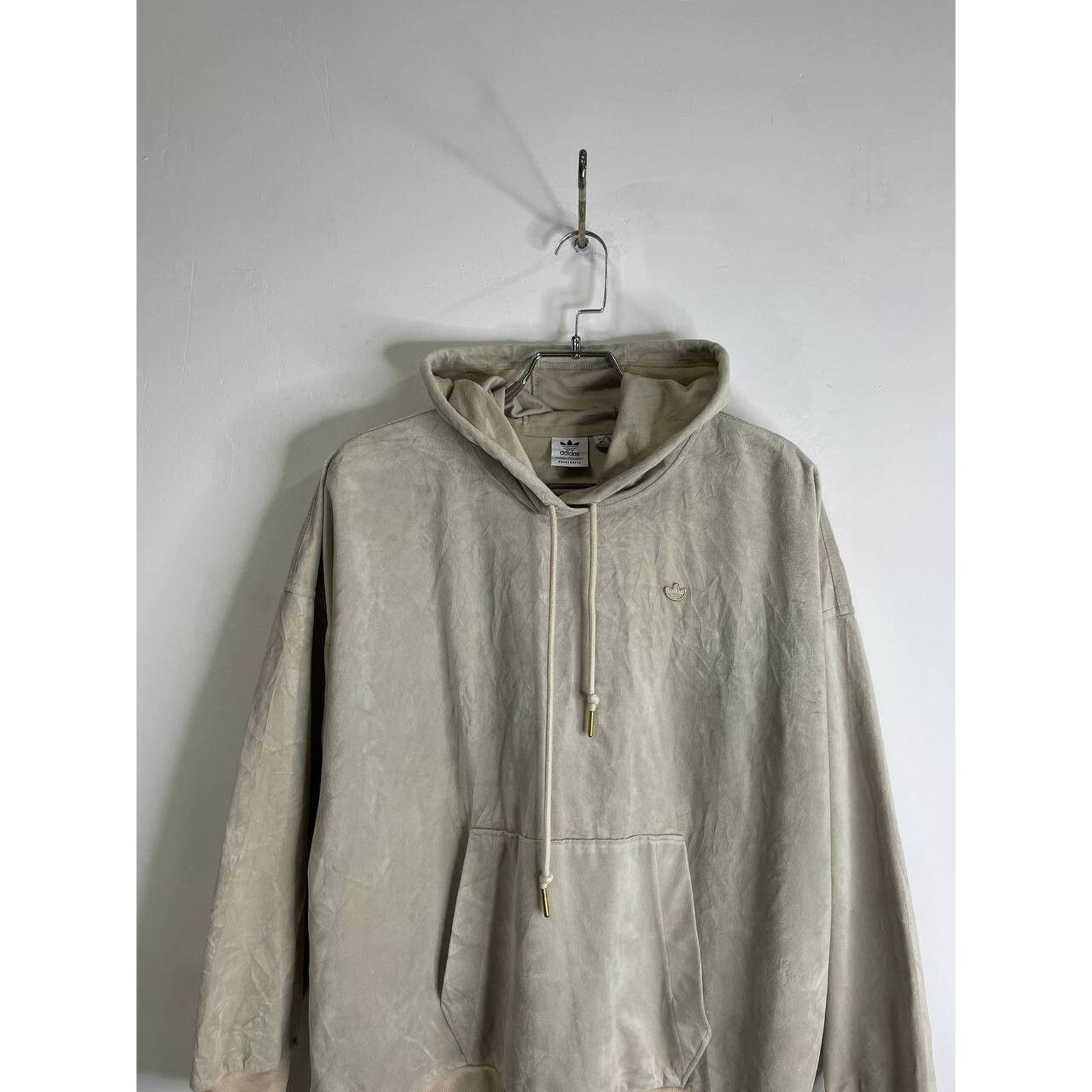 Adidas Vintage Adidas Originals Velour Hoodie Beige Gold Size M Size US M / EU 48-50 / 2 - 5 Thumbnail
