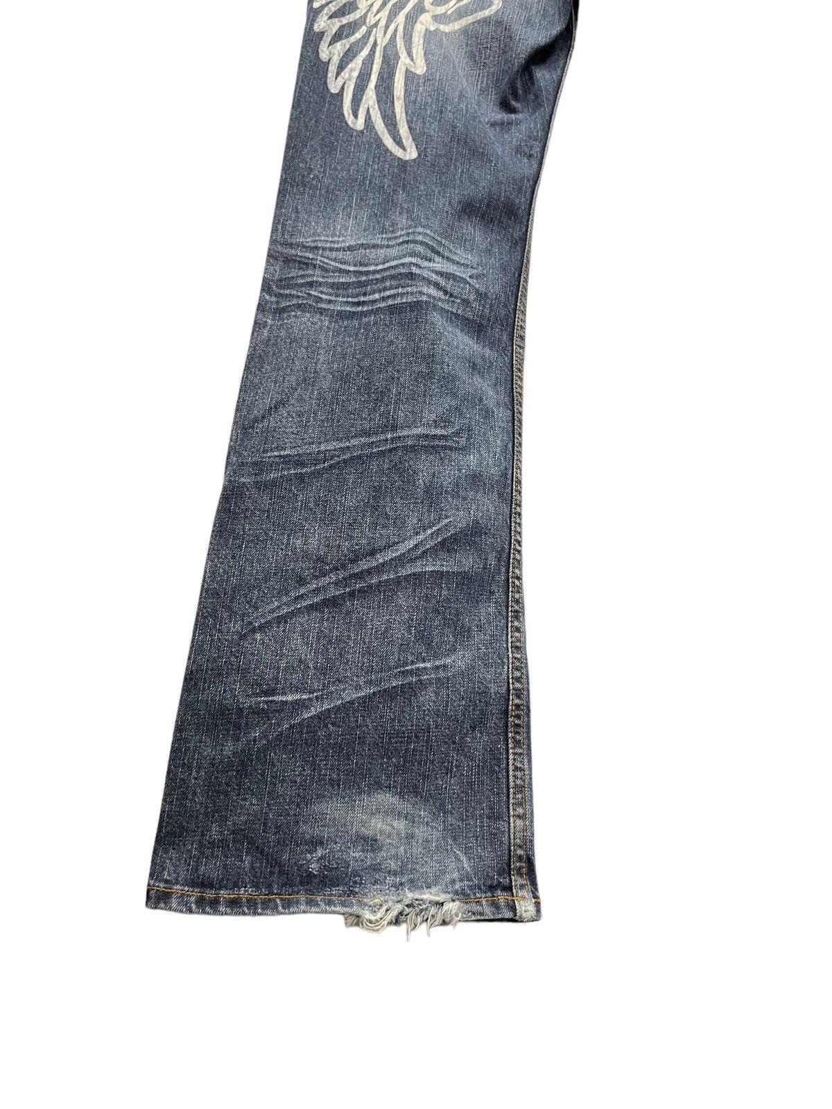Japanese Brand 🔥VERYRARE🔥SORRIDERE Punk Angel Wings Printed Flare Denim💥 Size US 32 / EU 48 - 7 Thumbnail