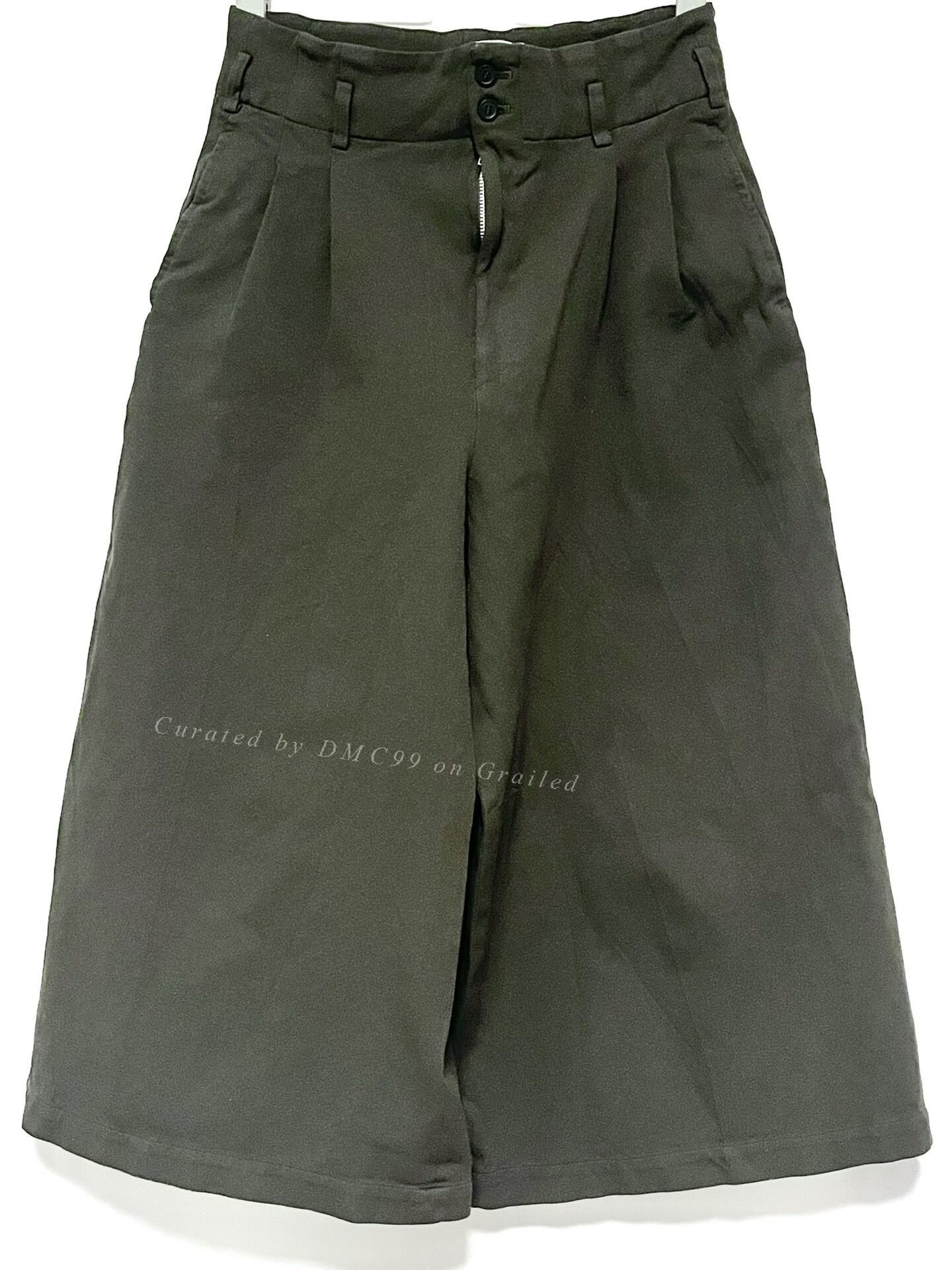 Comme des Garcons Comme des Garçons Army Green Cropped Wide-Leg Pants Size 36" / US 14 / IT 50 - 1 Thumbnail