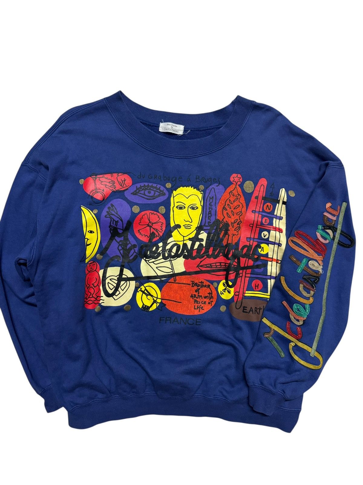 Jean Charles De Castelbajac 💥RARE💥90's JEAN-CHARLES DE CASTELBAJAC SWEATSHIRT ART PRINT Size US M / EU 48-50 / 2 - 1 Thumbnail