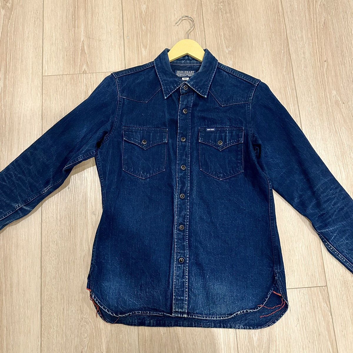 Iron Heart Blue Denim Iron Heart Button Down (made In Japan) 