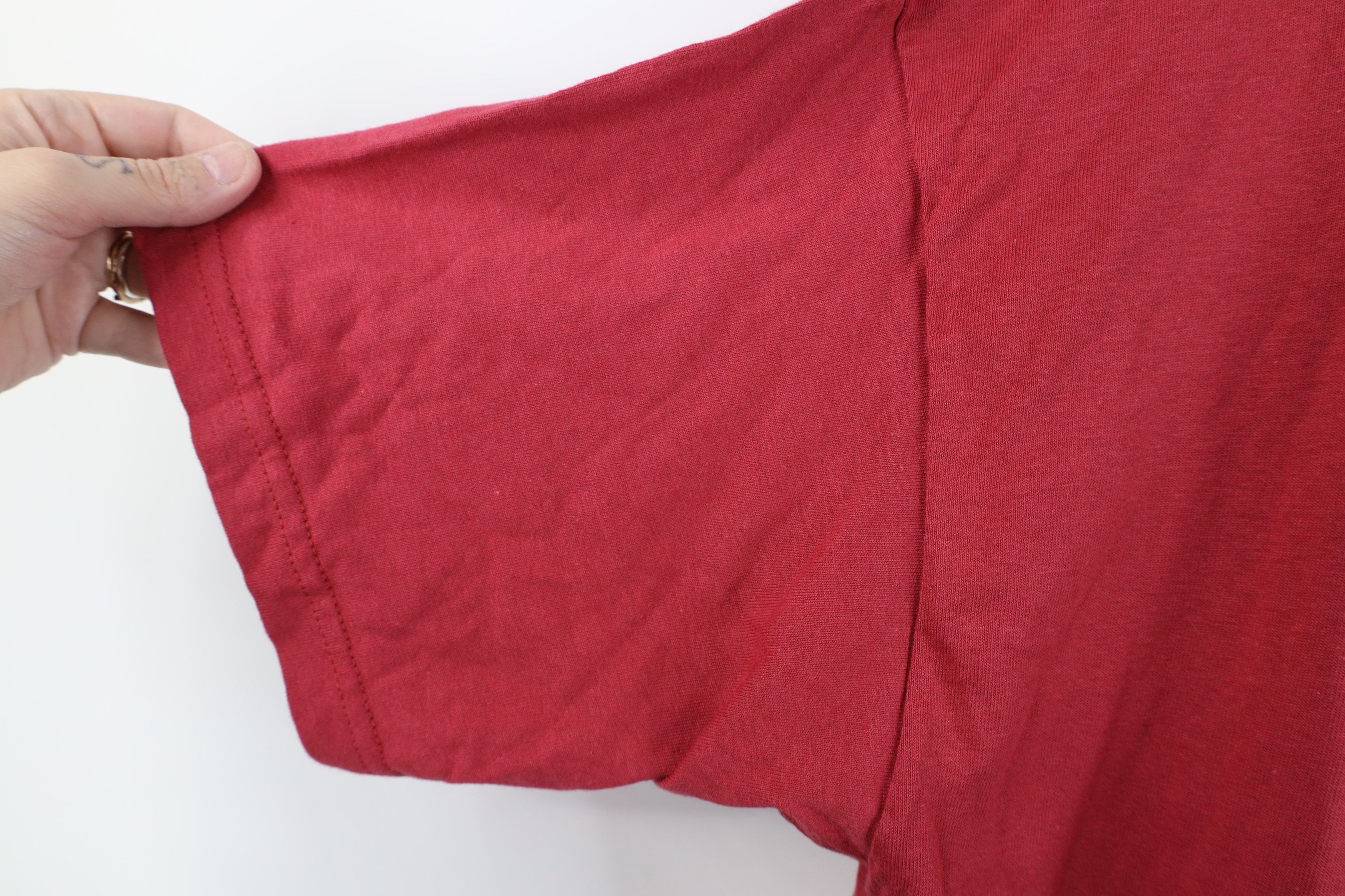 Vintage Vintage 90s Streetwear Blank Heavyweight T-Shirt Red Cotton Size US L / EU 52-54 / 3 - 6 Thumbnail