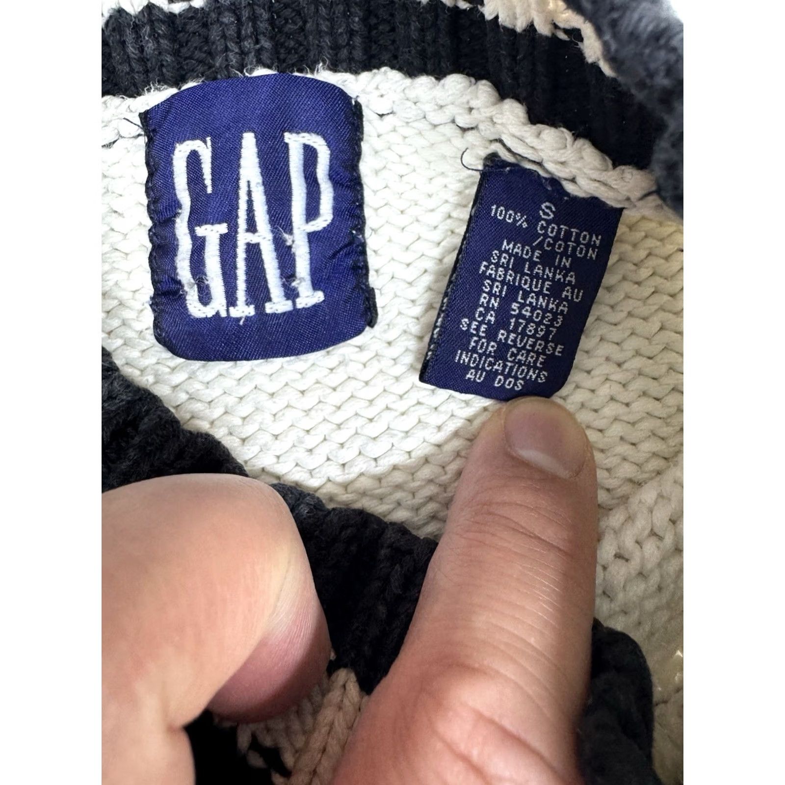 Gap VINTAGE Gap Boxy Chunky Ribbed Knit Fisherman Crewneck Sweater White Size S Mens Size US S / EU 44-46 / 1 - 2 Thumbnail