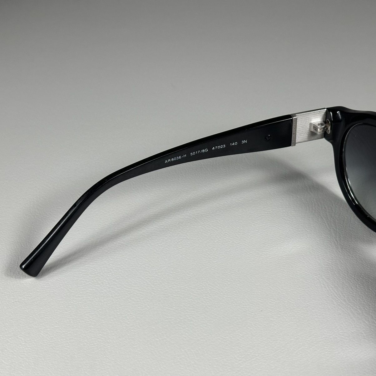 Giorgio Armani Giorgio Armani Vintage AR 8036-H Oval Shape Black Sunglasses Size ONE SIZE - 3 Thumbnail