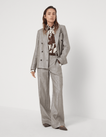 Brunello Cucinelli o1la1rc1a0425 Blouse in Beige/Brown Size M / US 6-8 / IT 42-44 - 4 Thumbnail