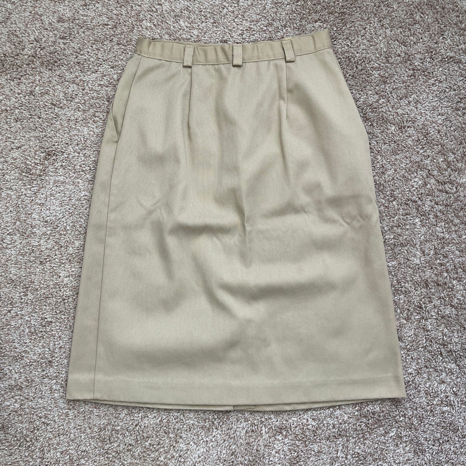 Vintage VTG 70’s Russ Petites Khaki Jacket Knee Length Skirt Set 4 Size S / US 4 / IT 40 - 16 Thumbnail