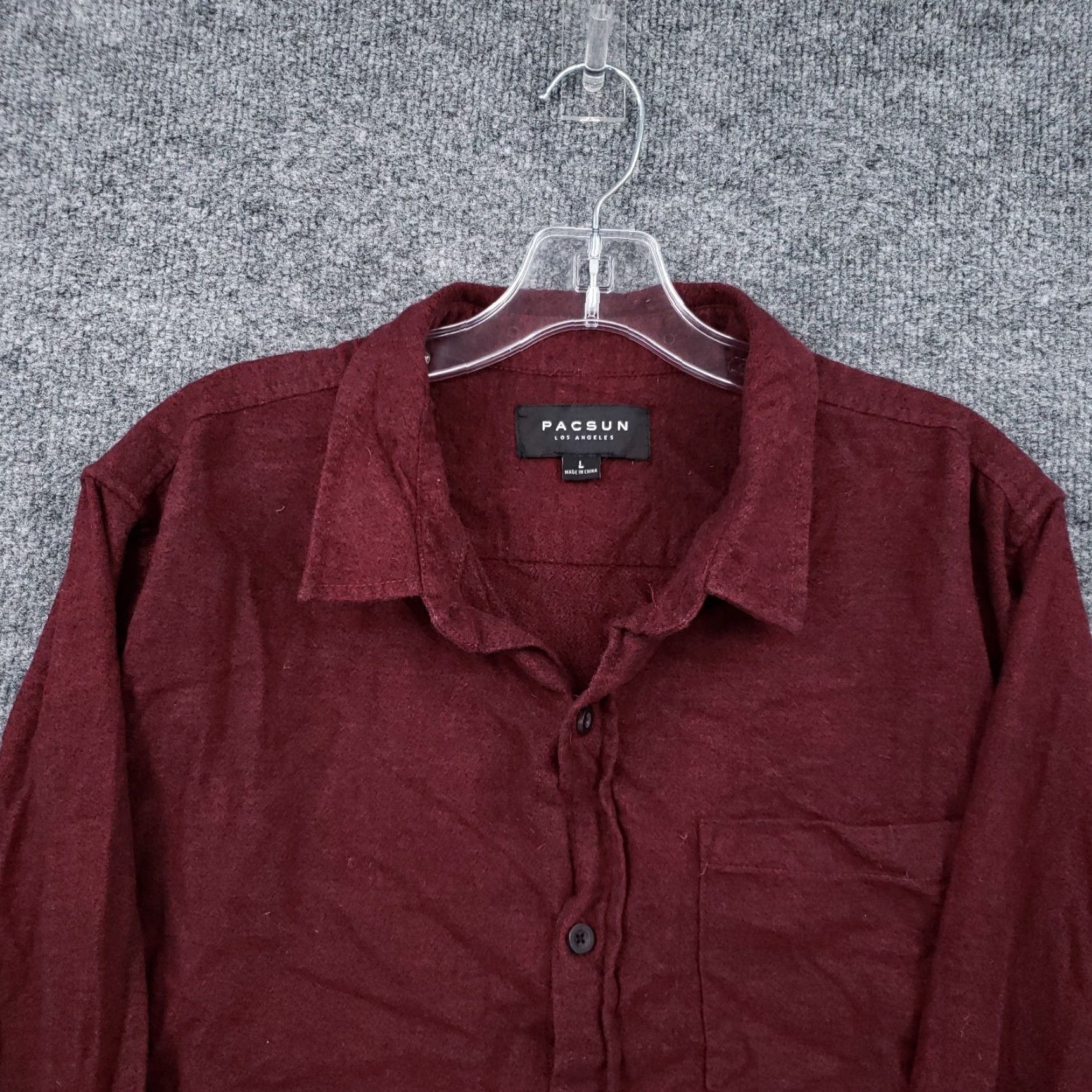 Pacsun PacSun Shirt Mens L Large Casual Button-Up Red Pocket Long Sleeves Top Size US L / EU 52-54 / 3 - 4 Thumbnail