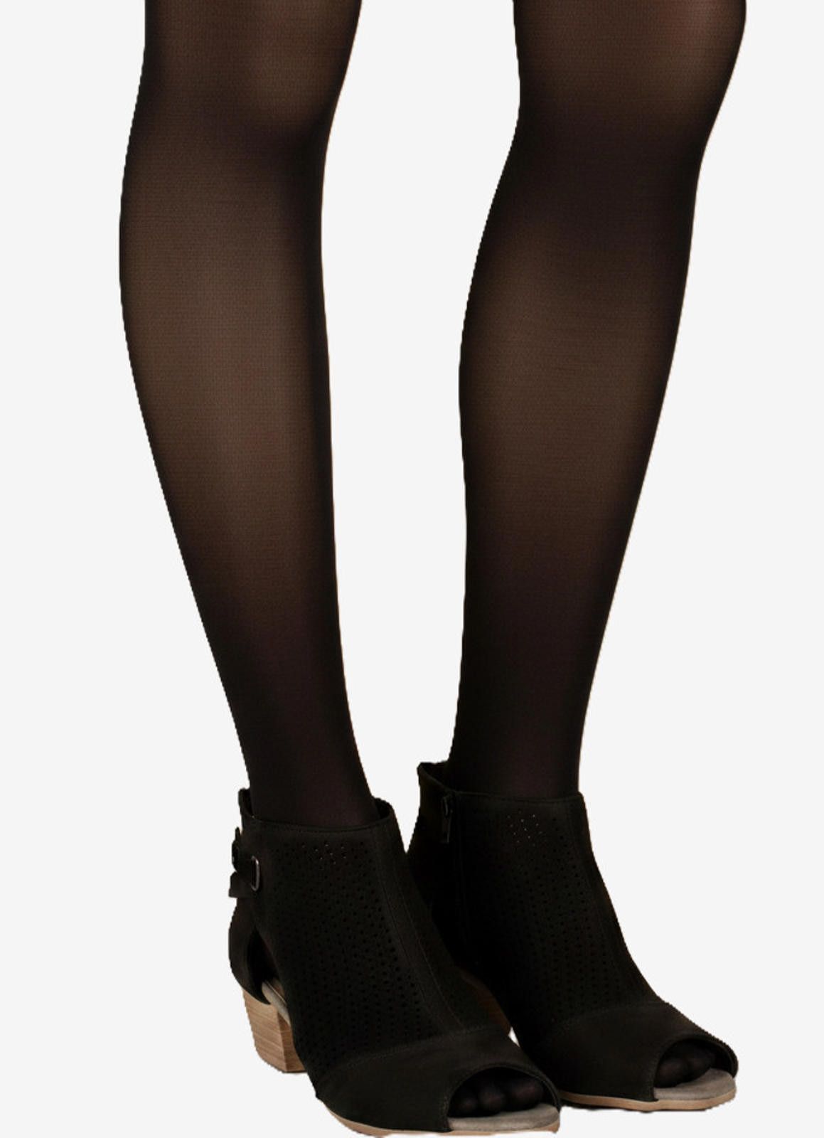 Earth Ragz Earth Ivy Sahara Black Suede Lazer-Cut Bootie Casual Heels Size US 8 / IT 38 - 2 Thumbnail