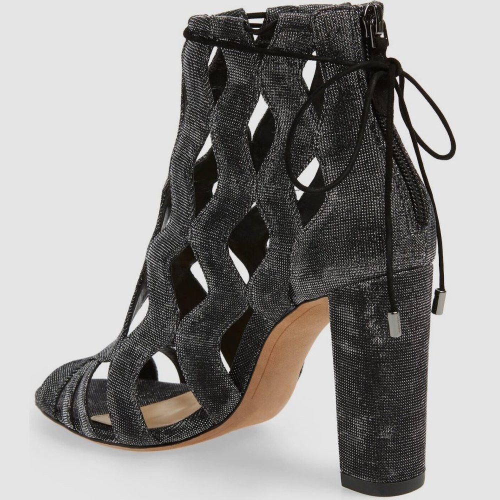 Alexandre Birman New Alexandre Birman Loretta Cage Silver Black Metallic San Size US 7 / IT 37 - 2 Thumbnail