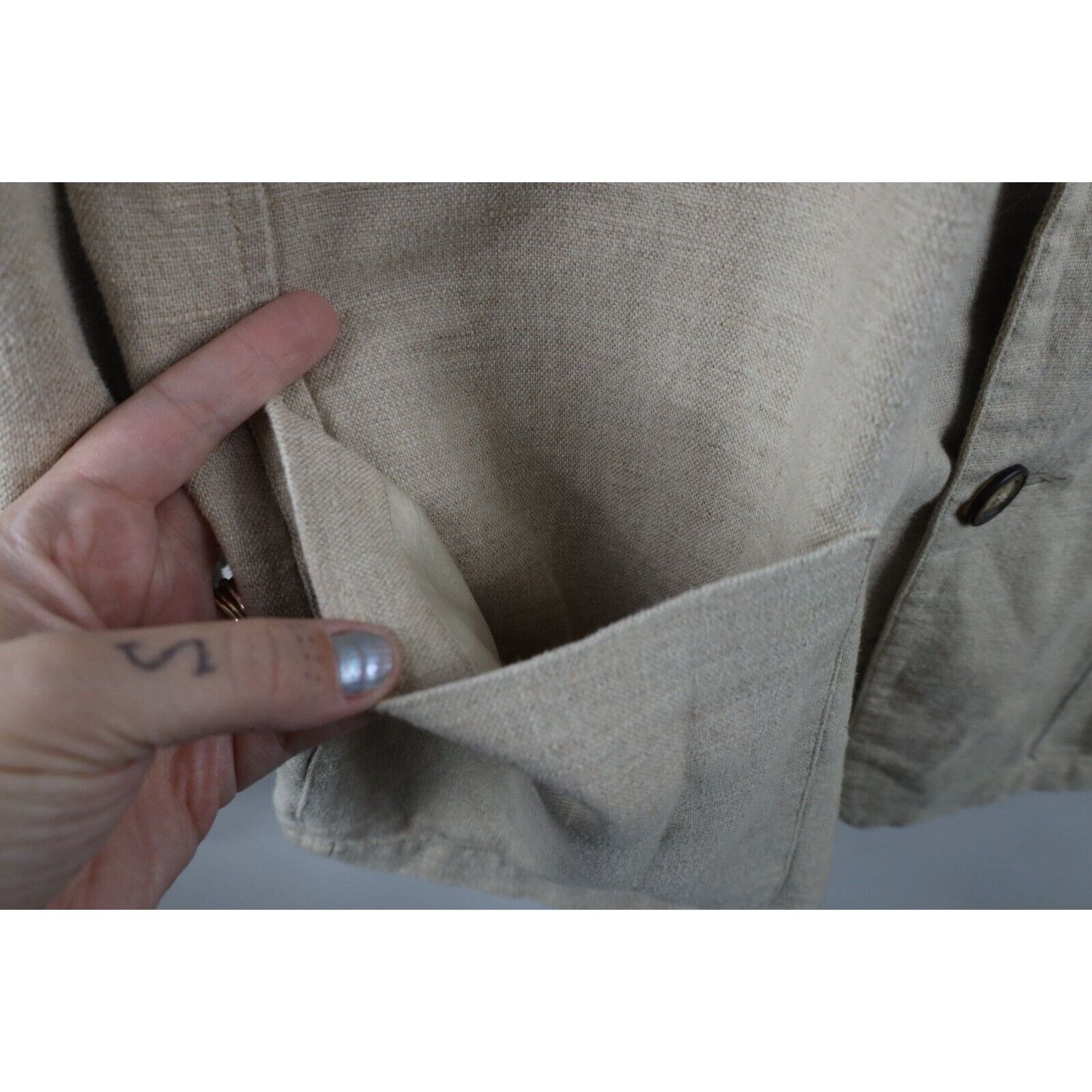 Vintage Vintage 90s Streetwear Linen Blend 2 Button Suit Coat Size US L / EU 52-54 / 3 - 7 Thumbnail