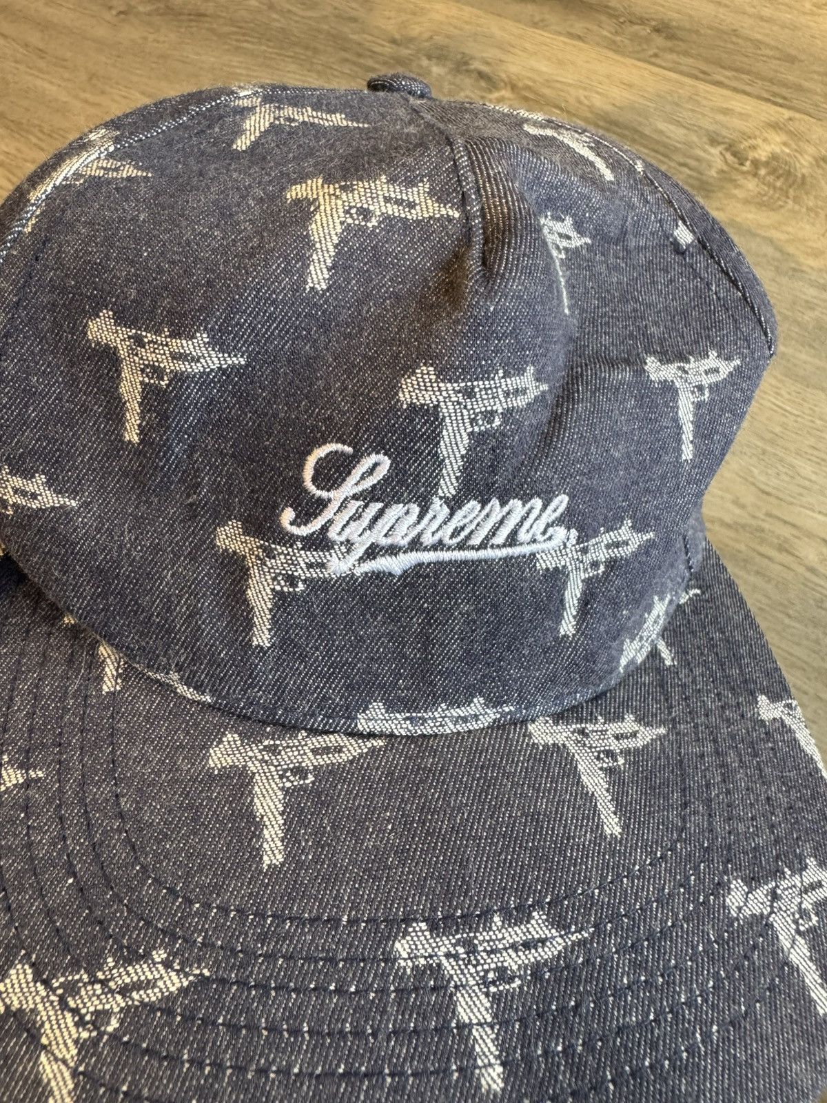 Supreme SUPREME DENIM JACQUARD UZI 5 FANEL CAP Size ONE SIZE - 2 Thumbnail