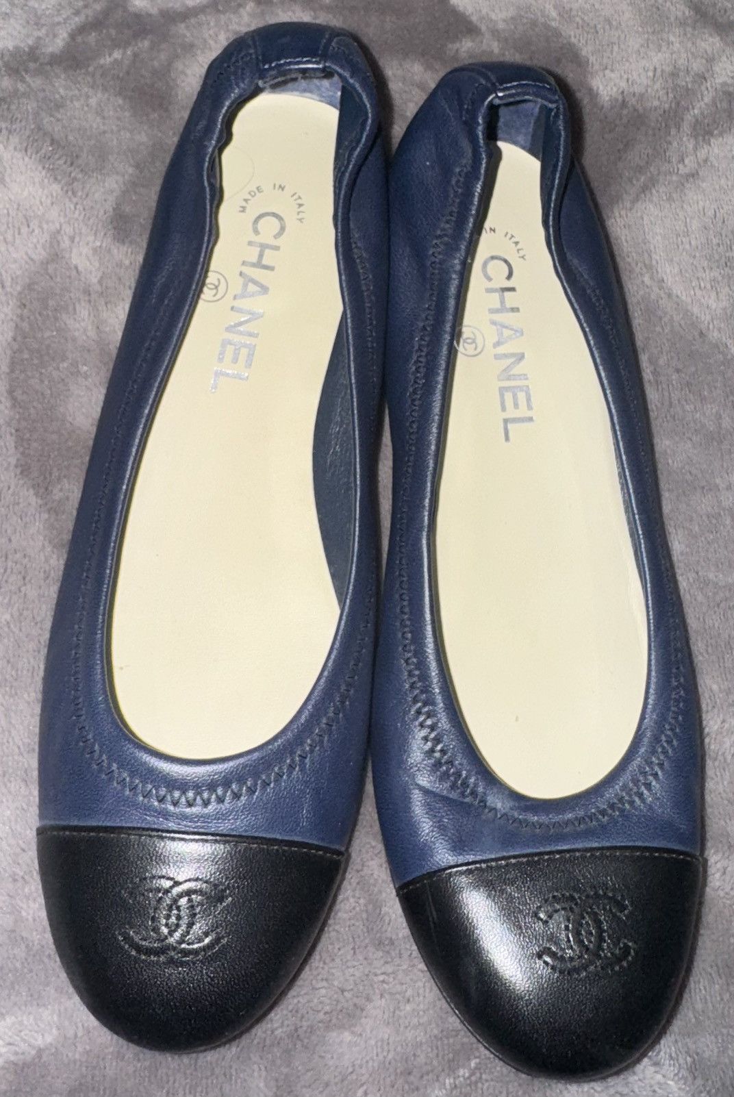 Chanel CHANEL Lambskin Cap Toe CC Ballerina Size US 8 / IT 38 - 7 Thumbnail