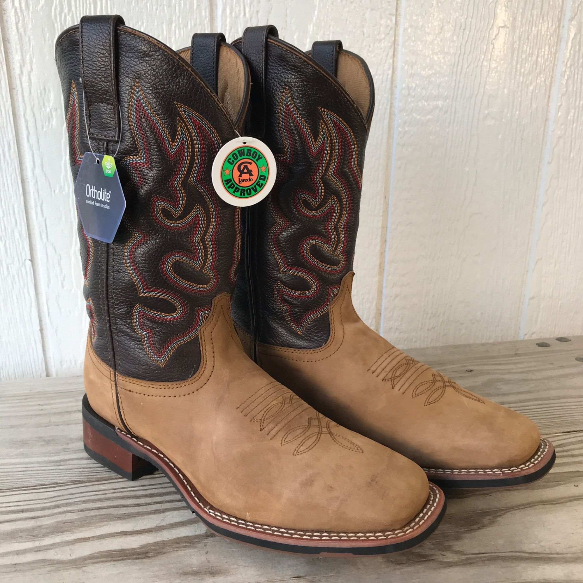 image of Laredo Lodi Mens Tan Nubuck Leather Foot Western Boot 8.5.d in Brown