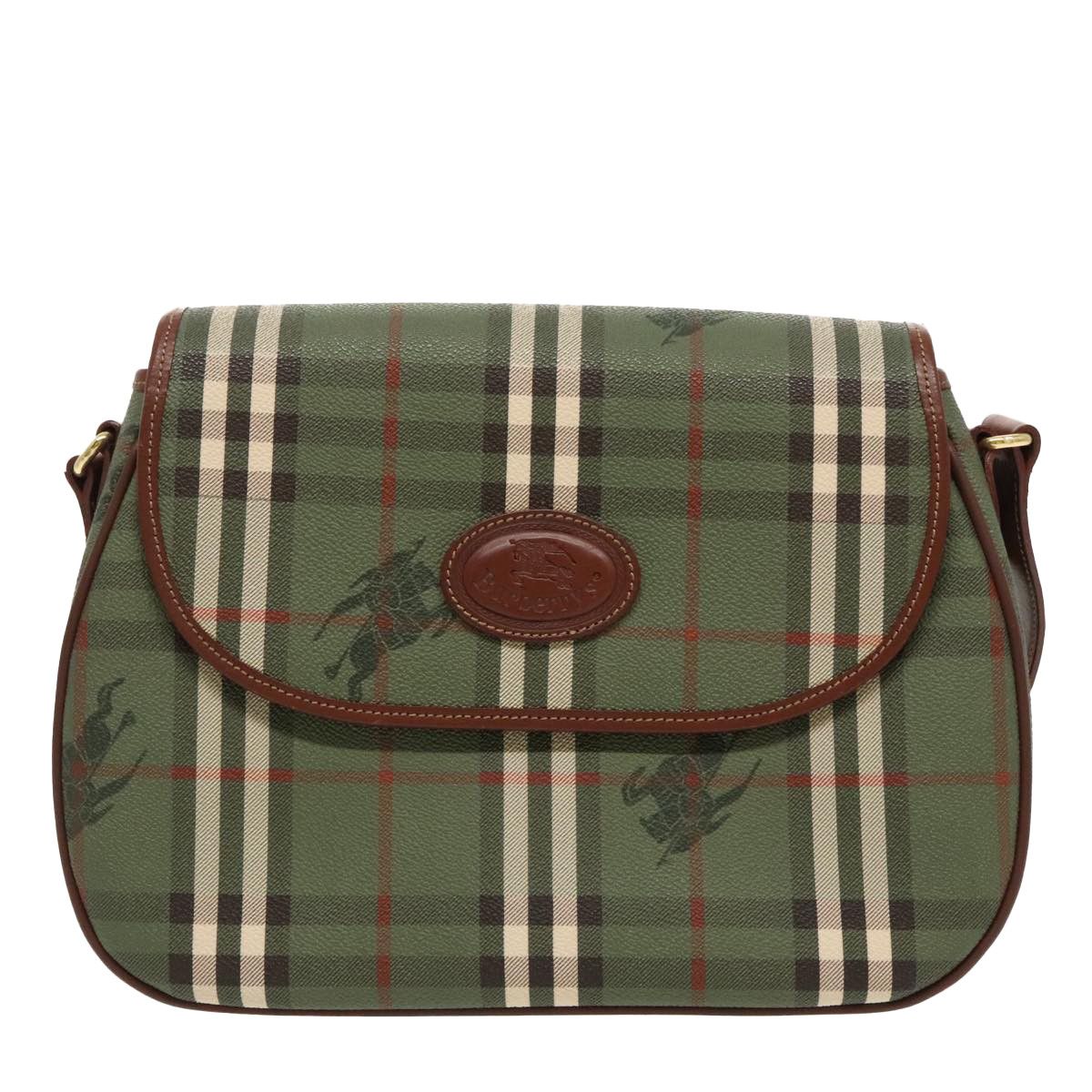 Burberry Nova Check Green Canvas Shoulder Bag (Pre-Owned) Size ONE SIZE - 1 Thumbnail