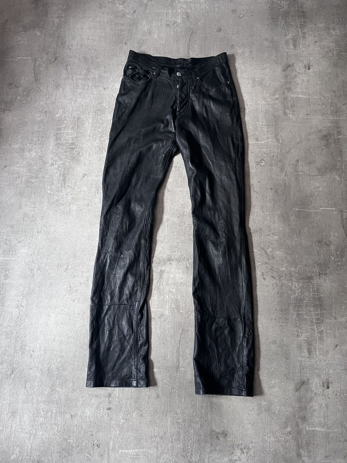 Helmut Lang Helmut Lang 1997 Stripe Leather Pants | Grailed