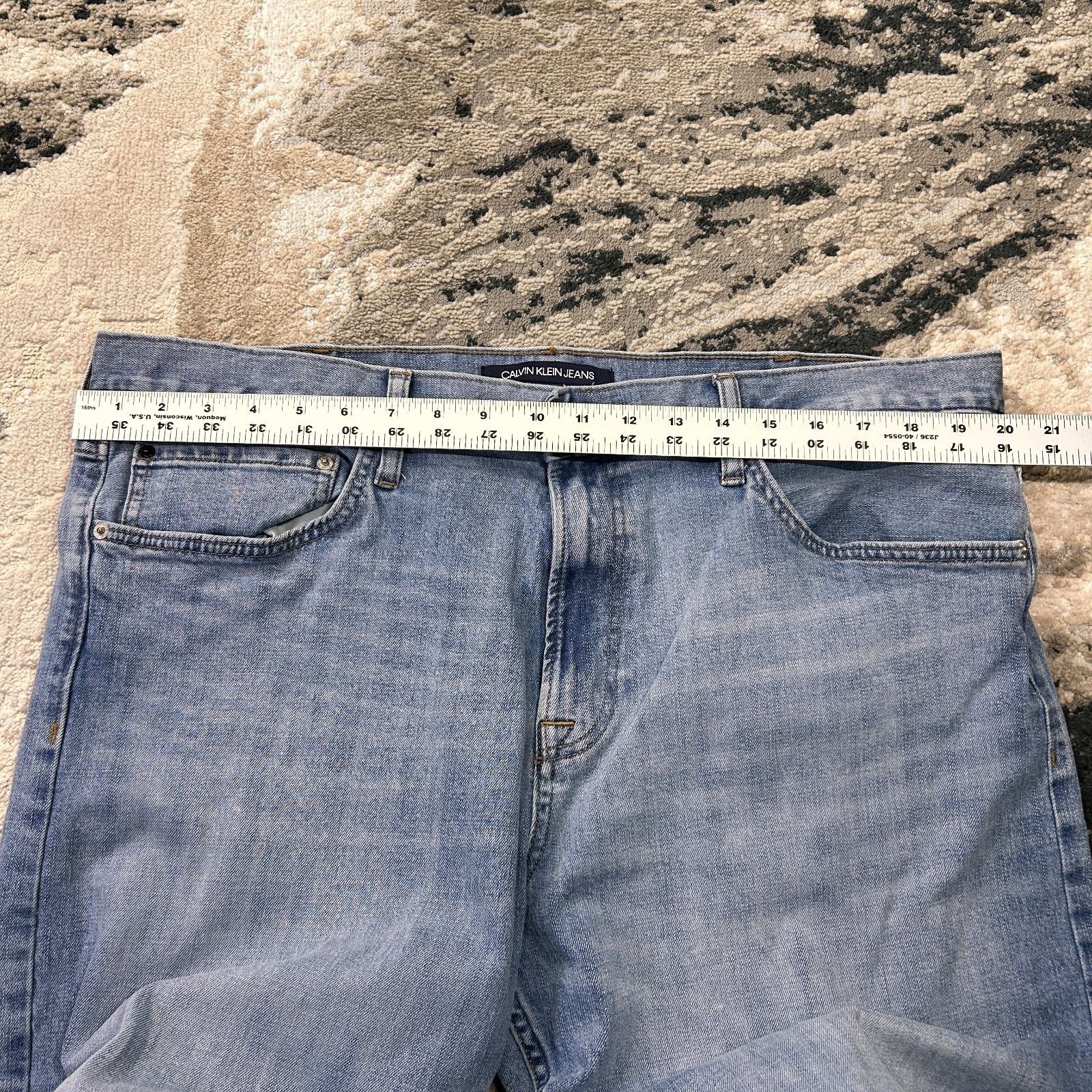 Calvin Klein Calvin Klein Straight Jeans Mens 40x32 Blue Denim Cotton Size US 40 / EU 56 - 8 Thumbnail
