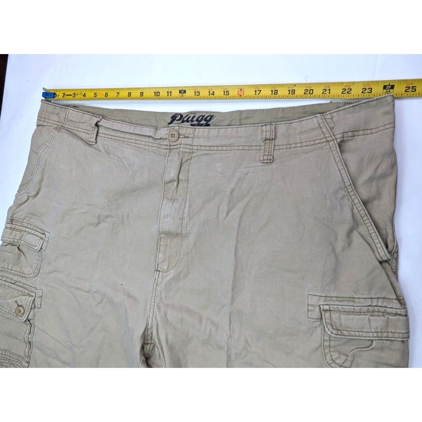 Vintage PLUGG Cargo Shorts Men 48 Beige Cotton Multi-Pocket Inseam 12 in Utility Hiking Pocketed Shorts Regular Mens Size US 32 / EU 48 - 5 Thumbnail