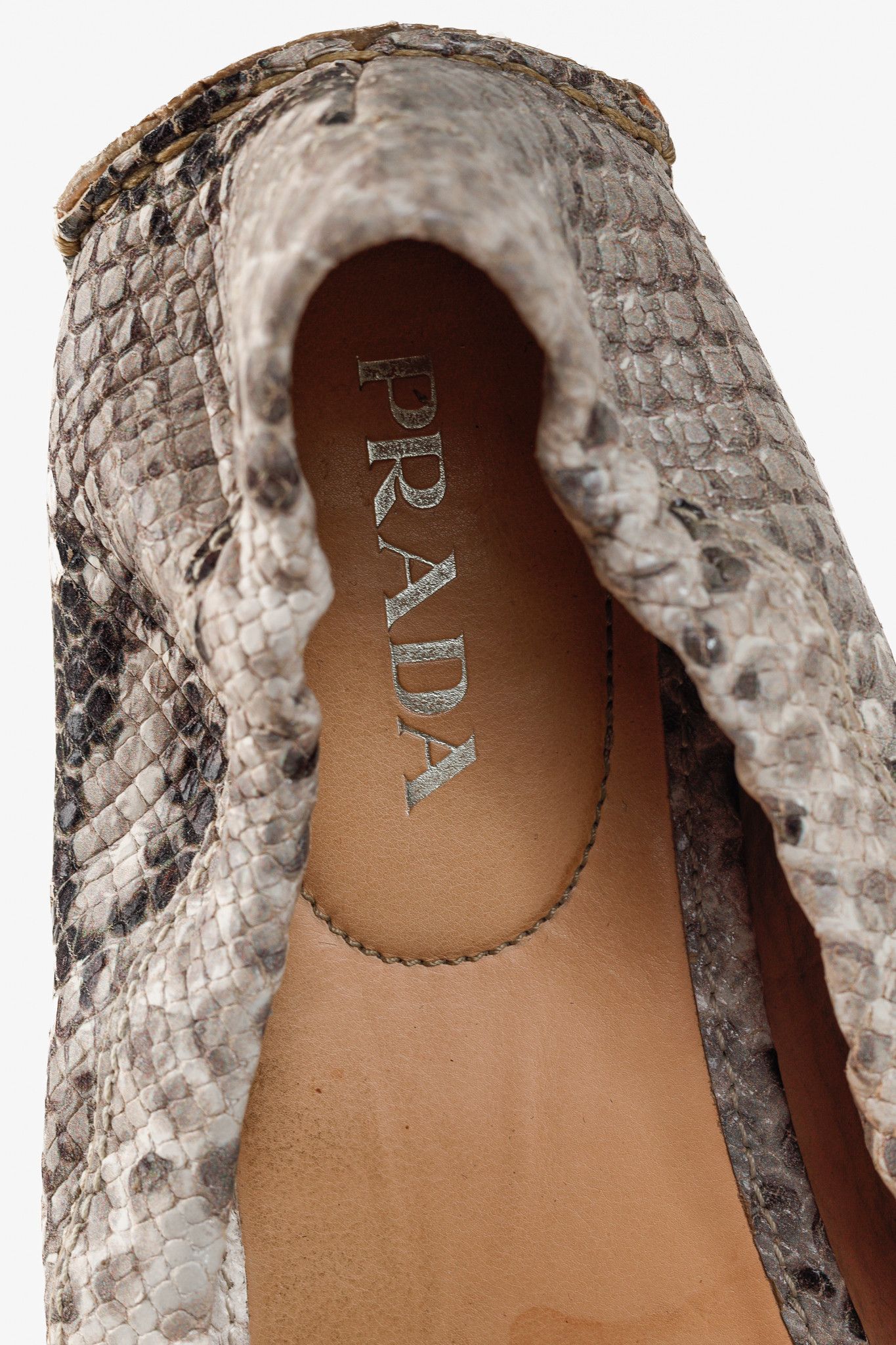 Prada Prada Reptile Embossed Driving-Style Leather Loafer Size US 9 / IT 39 - 10 Thumbnail