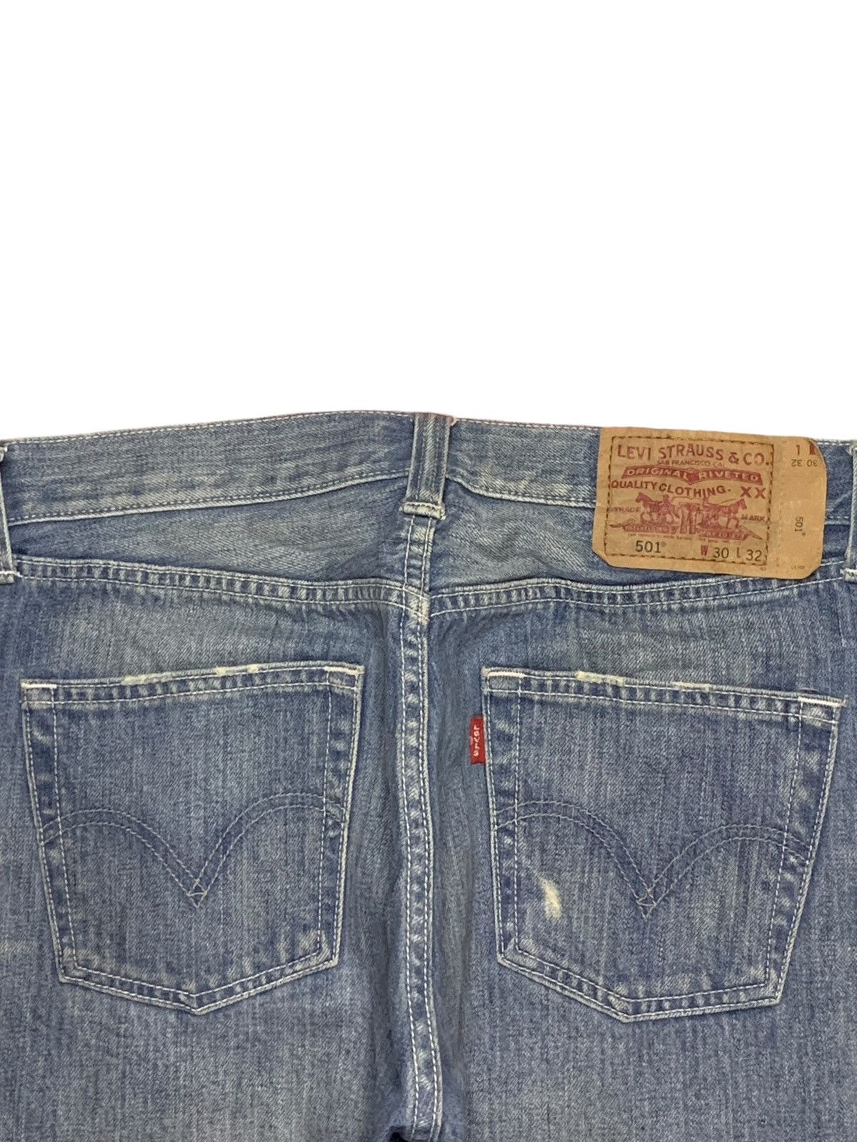Levi's Vintage 90s Levis 501 Distressed Patched Loose Jeans Size US 31 - 8 Thumbnail