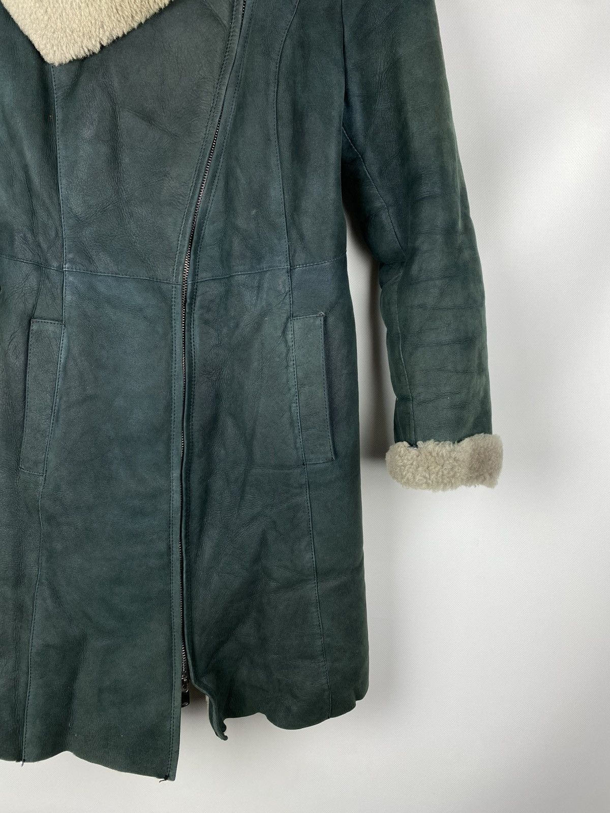 Vintage Vintage Avant-garde ladies shearling fur leather coat jacket Size S / US 4 / IT 40 - 4 Thumbnail