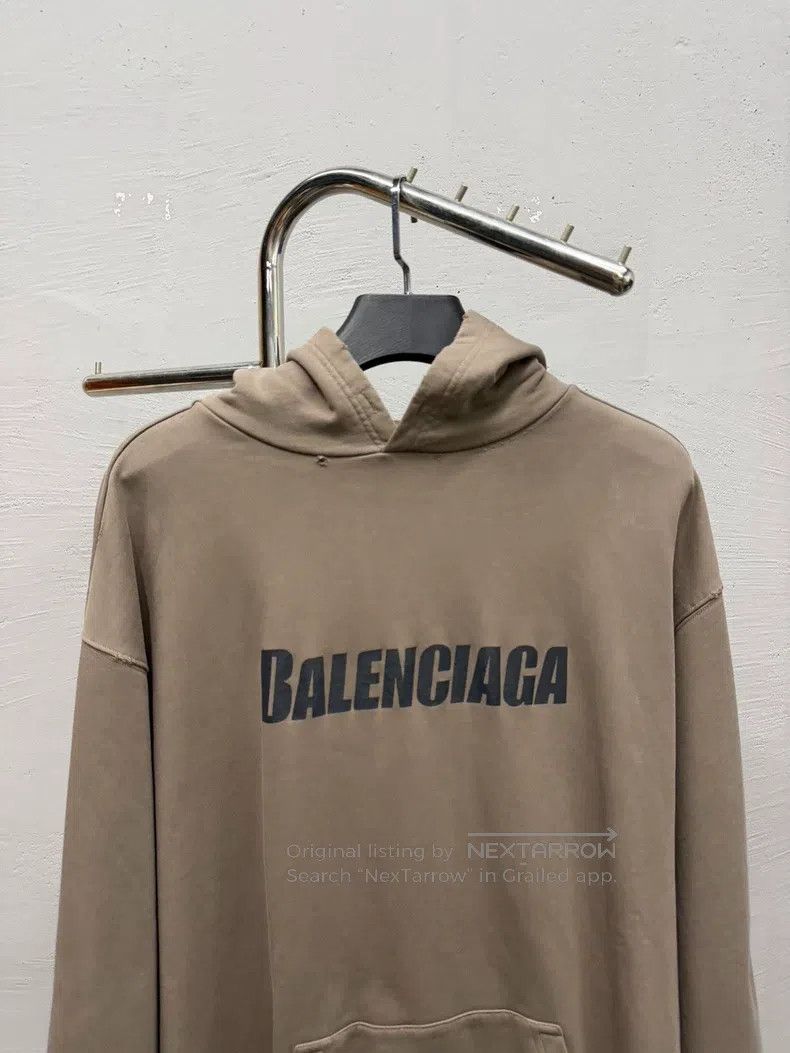 Balenciaga Balenciaga Khaki gray hooded sweatshirt Size US XXS / EU 40 - 3 Thumbnail