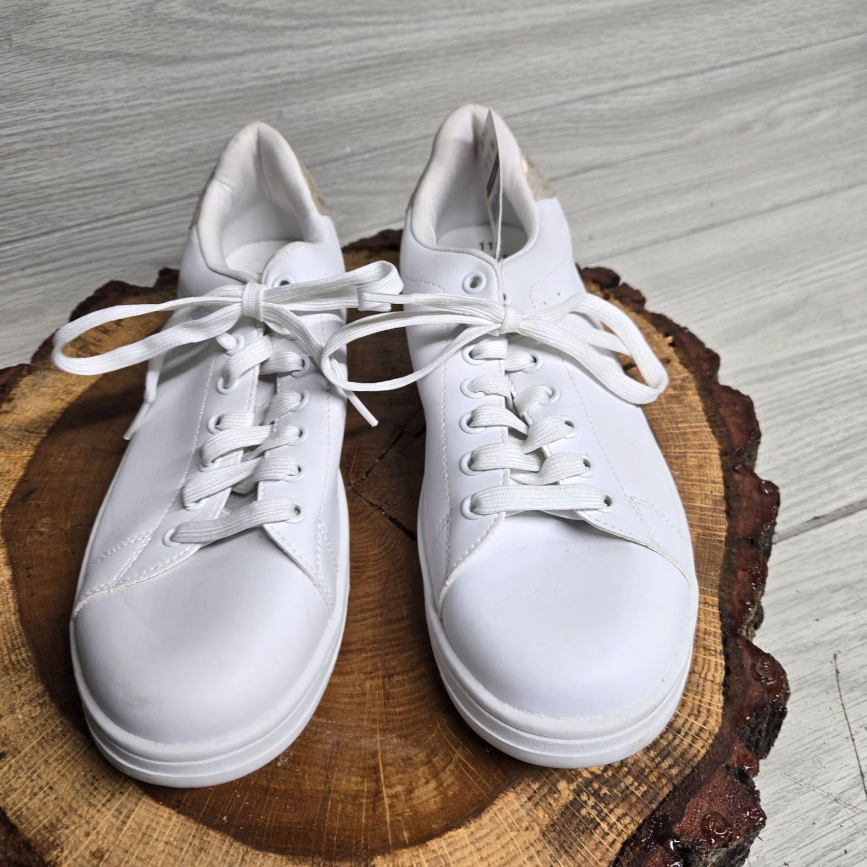 Vintage Time And True Shoes Casual White Tennis 11 Womens 100% Cotton Upper Rubber Sole Flat Size L / US 10 / IT 46 - 3 Thumbnail