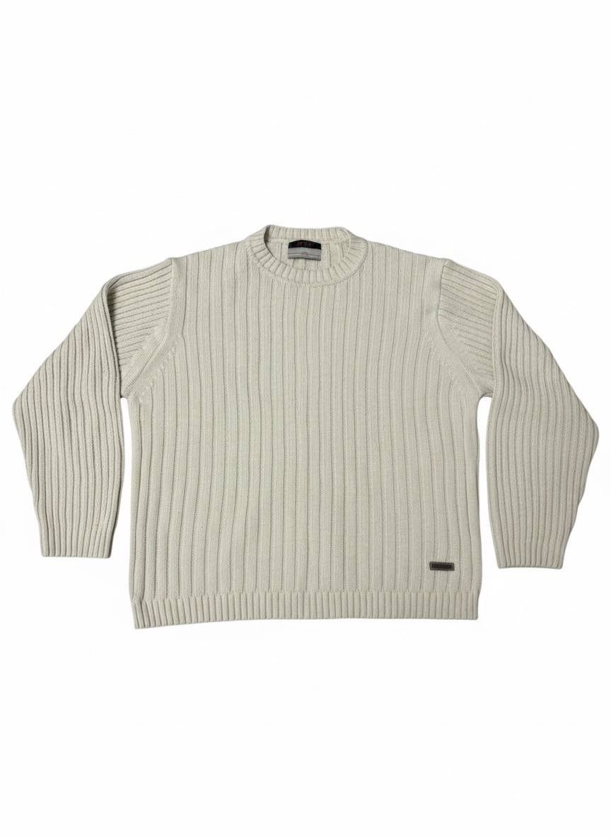 Vintage Vintage MTL Crewneck Sweater - Cream/Off-White Ribbed Knit Size US L / EU 52-54 / 3 - 2 Thumbnail