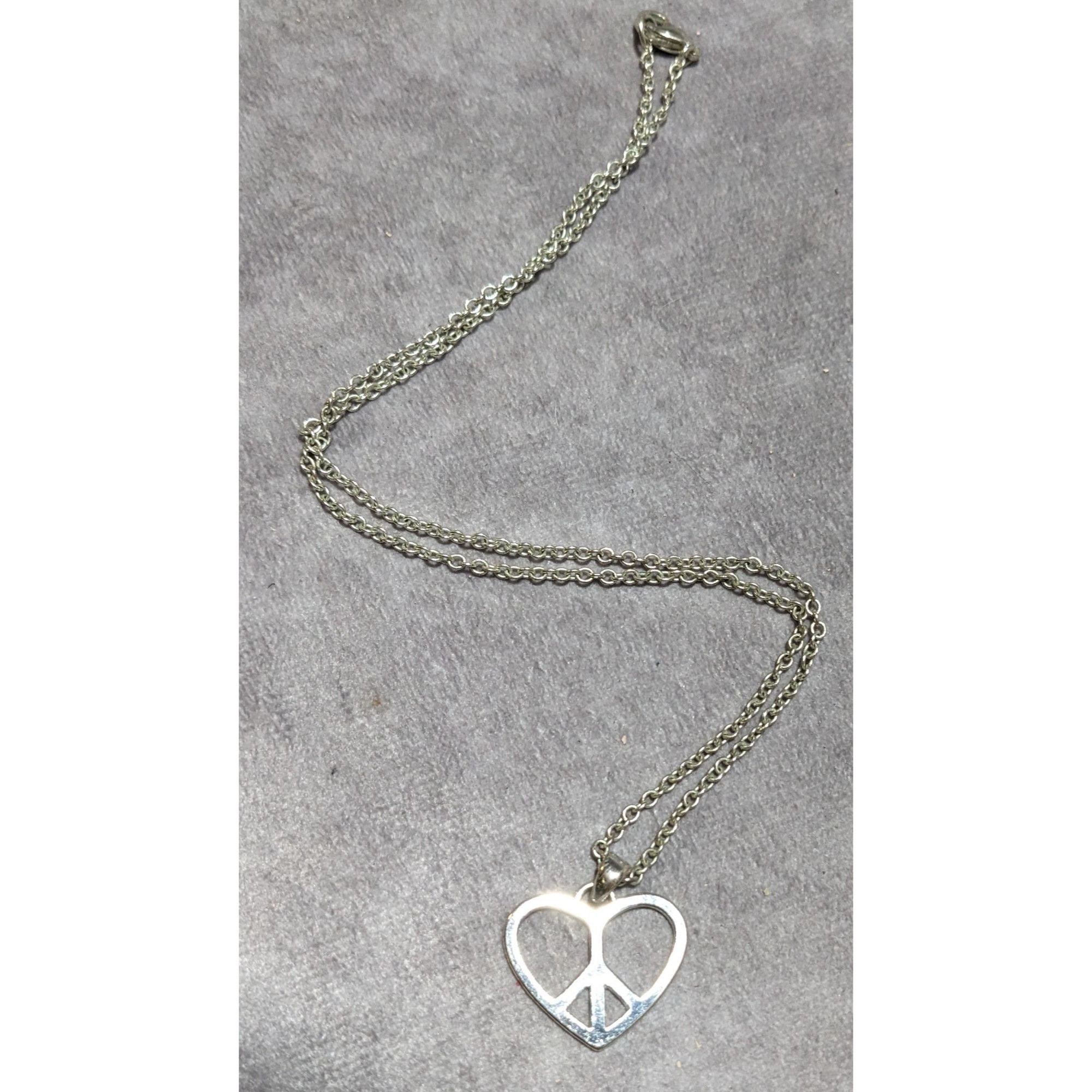 Other Silver Peace Heart Necklace Size ONE SIZE - 9 Thumbnail