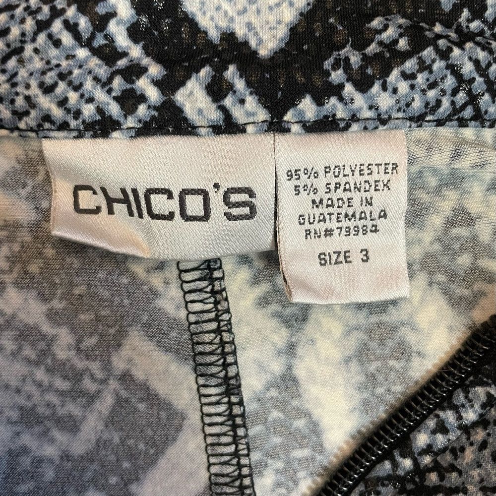 Chicos Chico's Snake Print Full Zip Stretch Long Sleeve Jacket Siz Size XL / US 12-14 / IT 48-50 - 5 Thumbnail