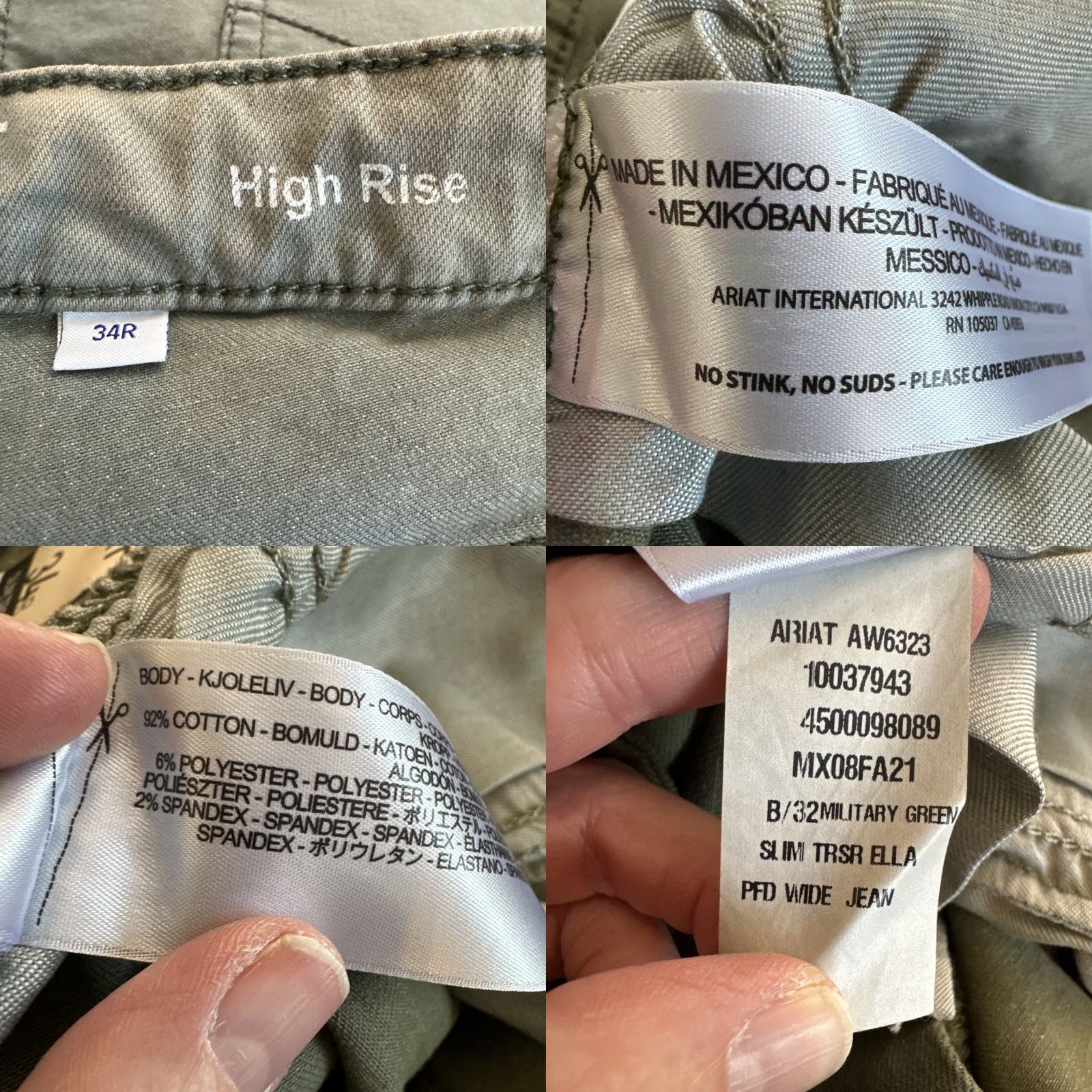 Ariat Ariat Jeans 34 Military Green High Rise Slim Trouser Jean Western Women Size 24" / US 00 / IT 34 - 8 Thumbnail