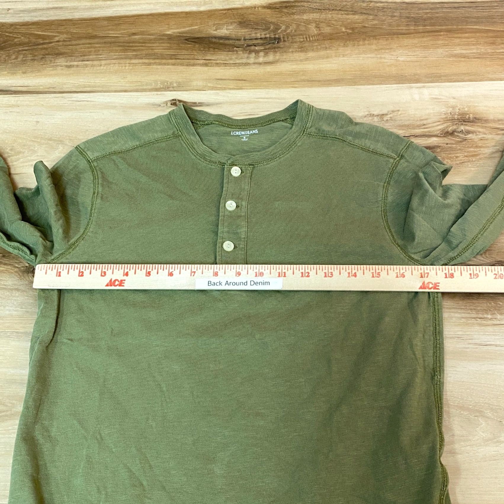 J.Crew J. Crew Henley T-Shirt Mens Small Army Green Long Sleeve Size US L / EU 52-54 / 3 - 3 Thumbnail