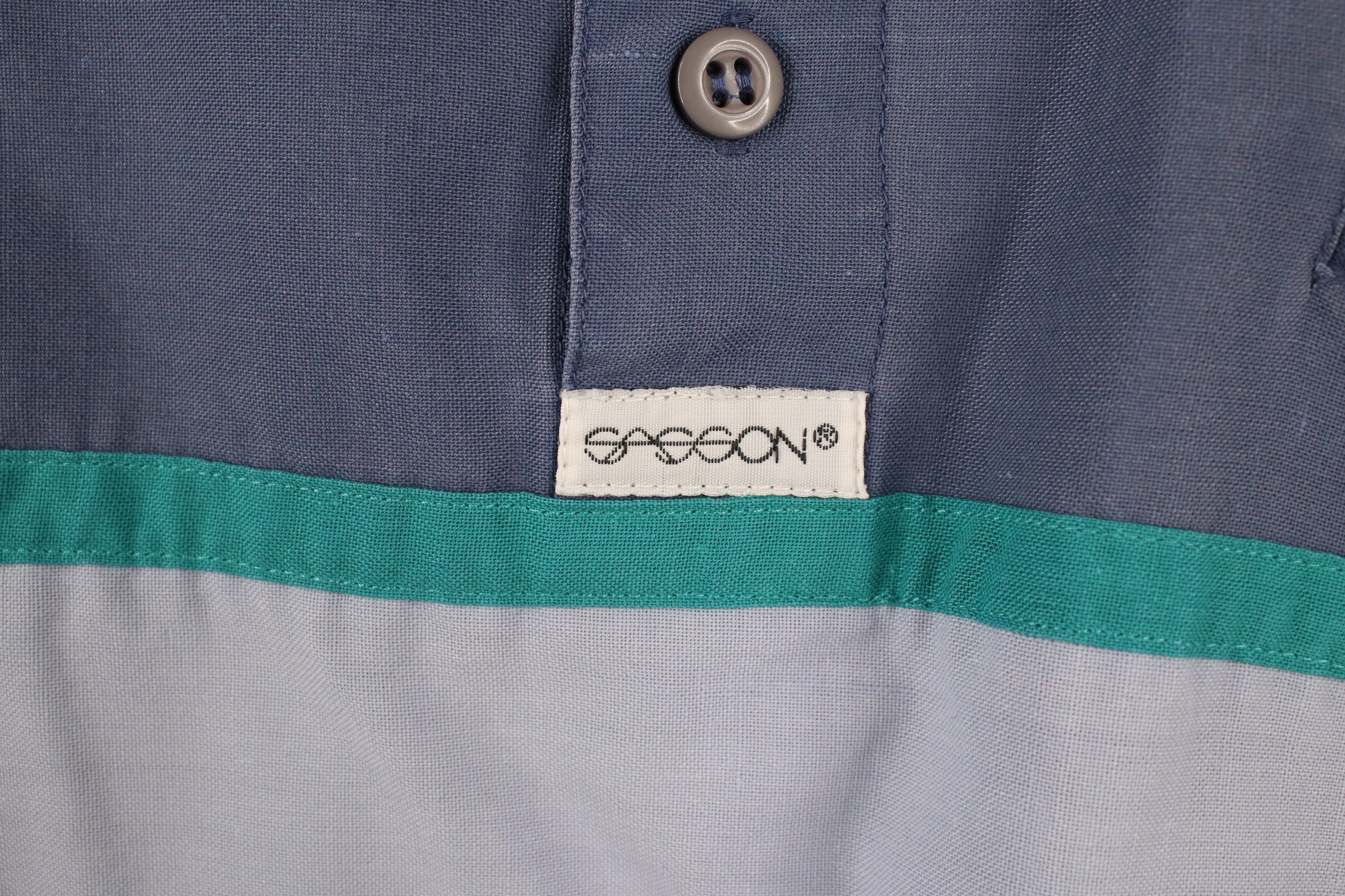 Vintage Vintage 90s Streetwear Block Collared Pullover Polo Shirt Size US L / EU 52-54 / 3 - 5 Thumbnail
