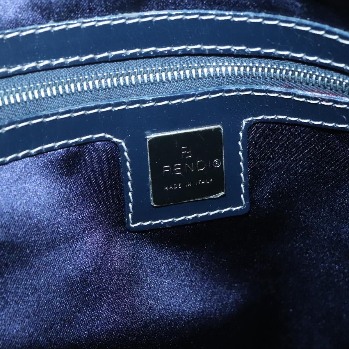 Fendi FENDI Zucchino Canvas Boston Bag Navy Silver Size ONE SIZE - 16 Thumbnail