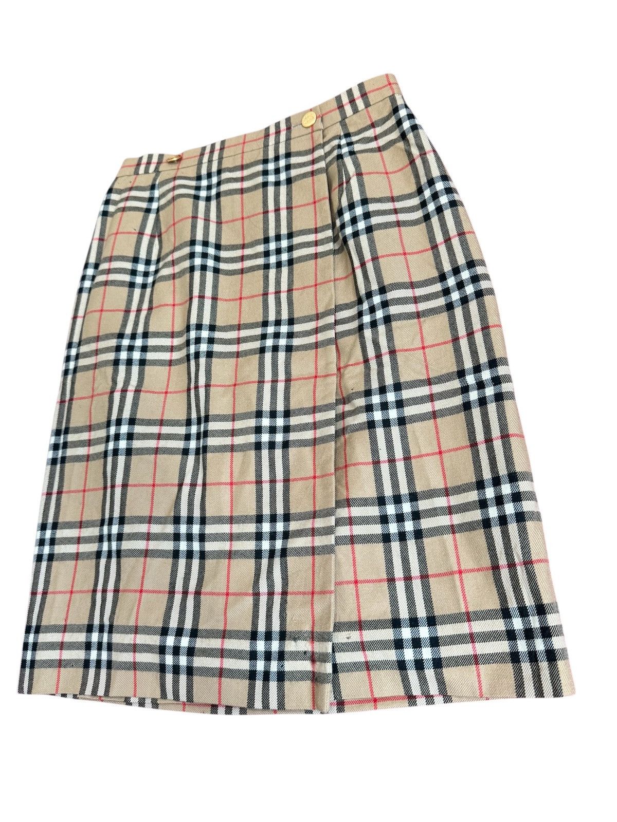 Burberry VINTAGE BURBERRY’S LONDON CHECKERED WOOL SKIRT Size 27" / US 4 / IT 40 - 3 Thumbnail