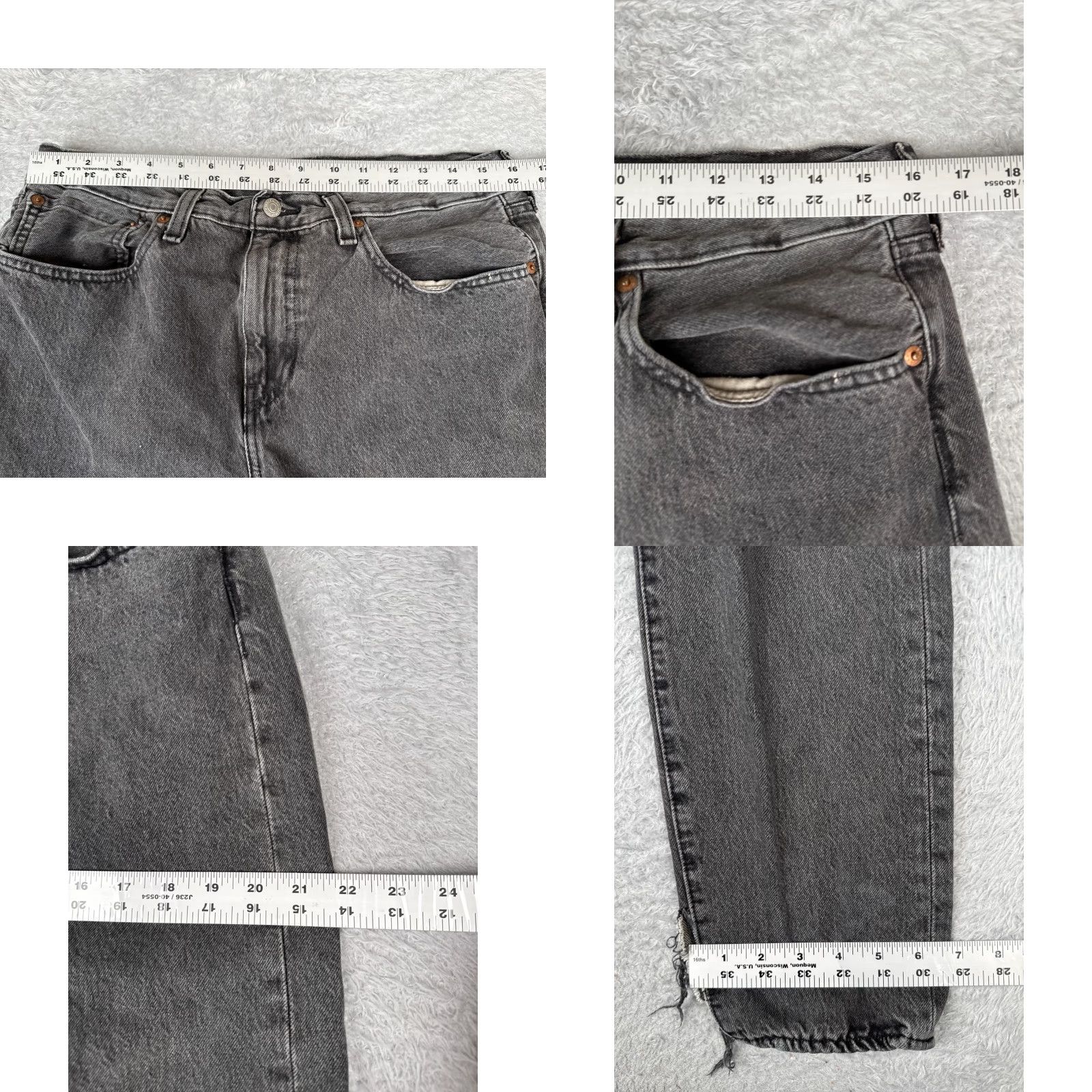 Levi's Levi's Jeans Men 34 Black Distressed 5-Pocket Straight Den­im Regular 32x32 Vintage No 512 Retro Jeans Size US 34 / EU 50 - 9 Thumbnail