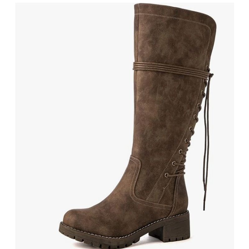 The Unbranded Brand Women's Lace Up Back Knee High Fashion Boots SIZE 6.5 Size US 7.5 / IT 37.5 - 2 Thumbnail