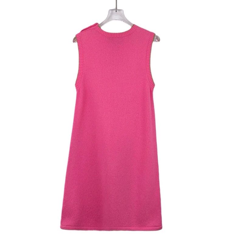 Gucci Gucci Pink bordered cotton round-neck sleeveless knitted d Size XS / US 0-2 / IT 36-38 - 2 Thumbnail