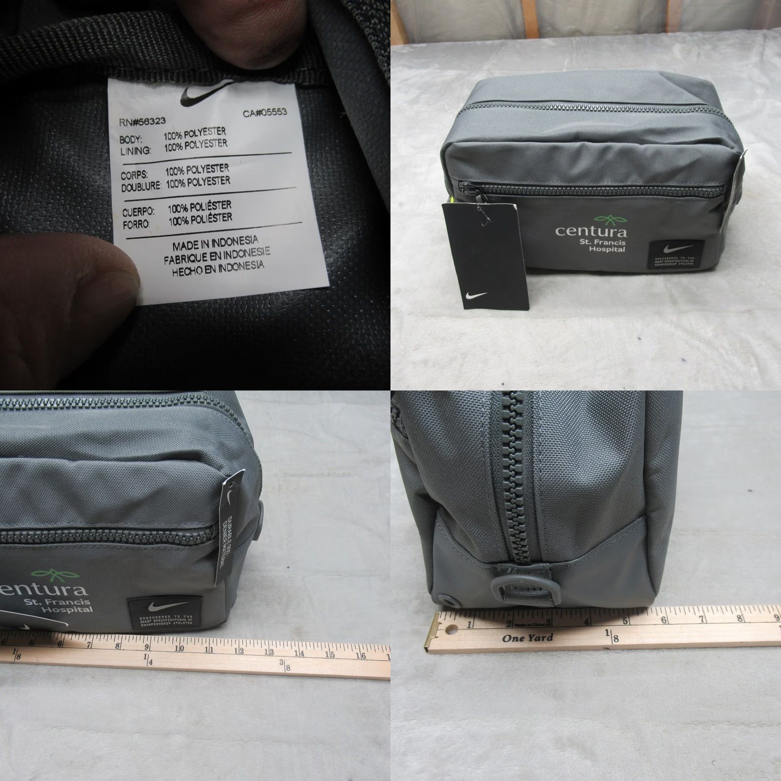 Nike Nike Utility Dopp Kit Bag Grey 900 Denier Zip Front Pocket Water Resistant Nylon Travel Men Misc Size ONE SIZE - 10 Thumbnail