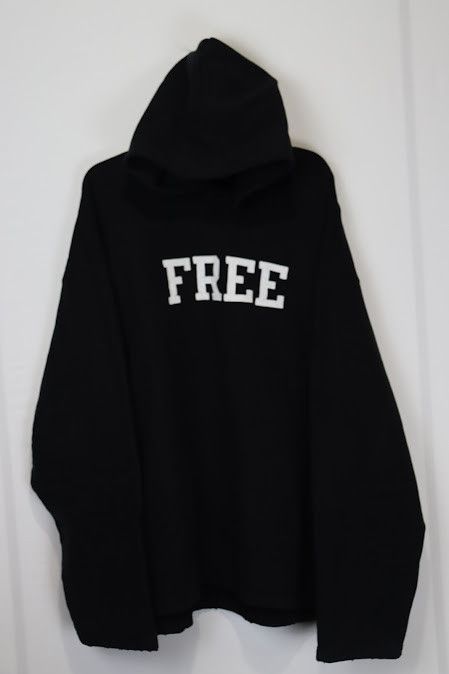 Balenciaga o1rshd Free Medium Molleton No Rib Hoodie in Black/White Size US M / EU 48-50 / 2 - 4 Thumbnail