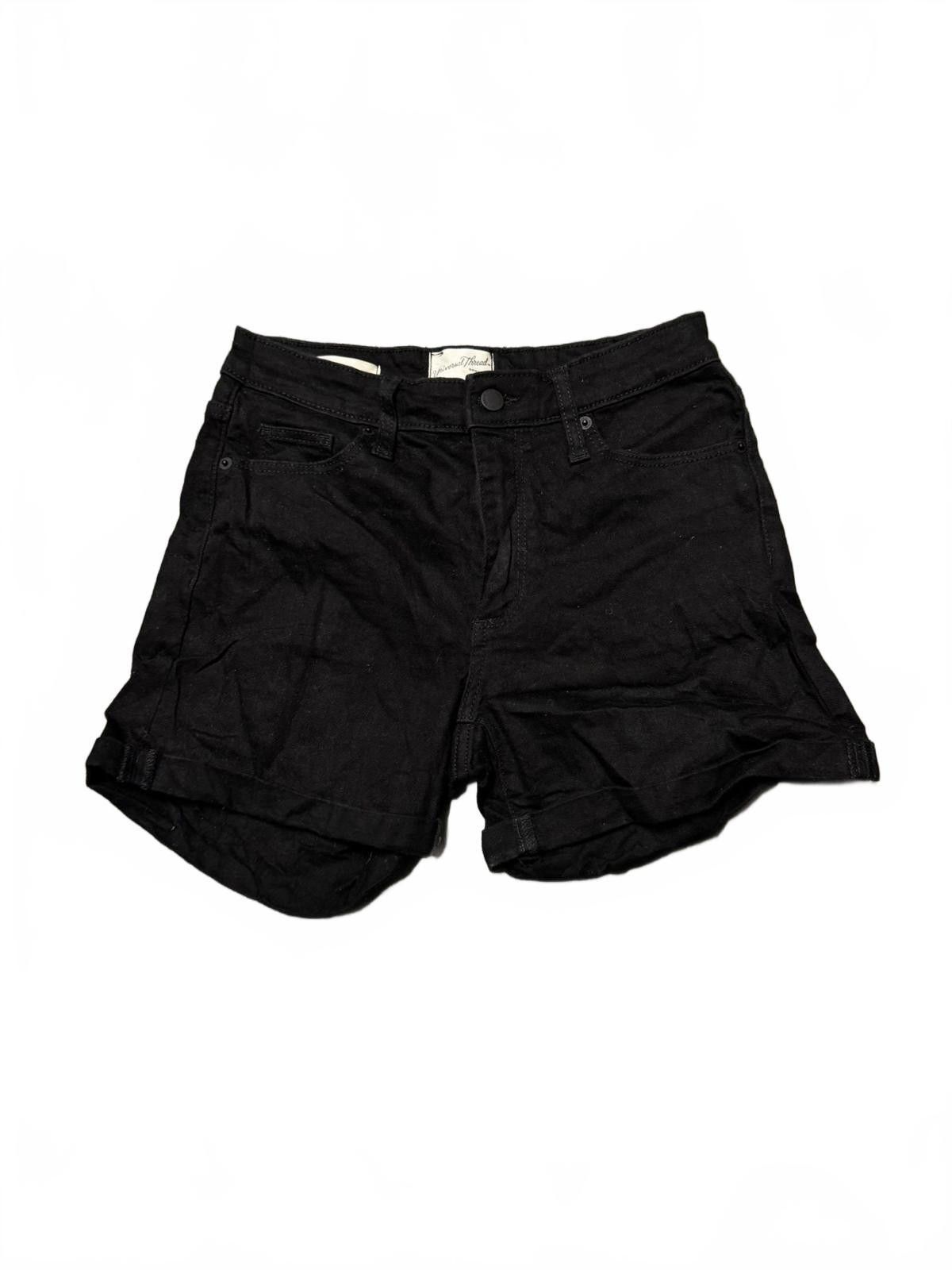 Designer Universal Thread Black Denim Shorts Size 25" / US 0 / IT 36 - 1 Thumbnail
