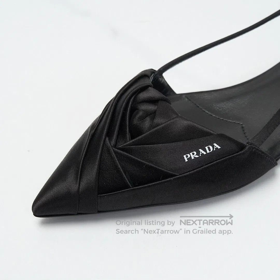 Prada Prada Women's Satin Hollow Floral Flats. Size US 6 / IT 36 - 6 Thumbnail