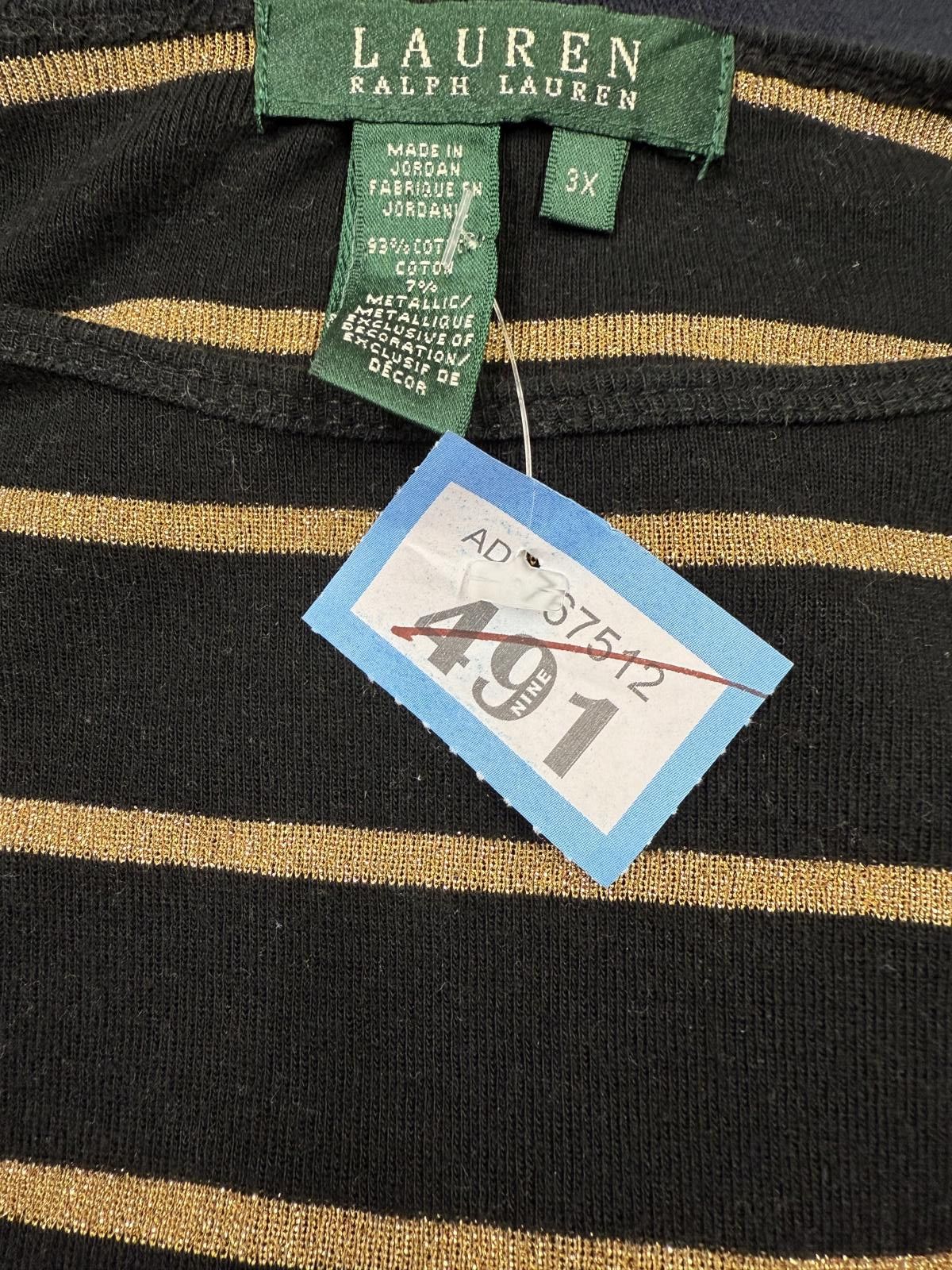 Lauren Ralph Lauren Lauren Ralph Lauren Black and Gold Striped T-Shirt 3X Size US XXL / EU 58 / 5 - 2 Thumbnail