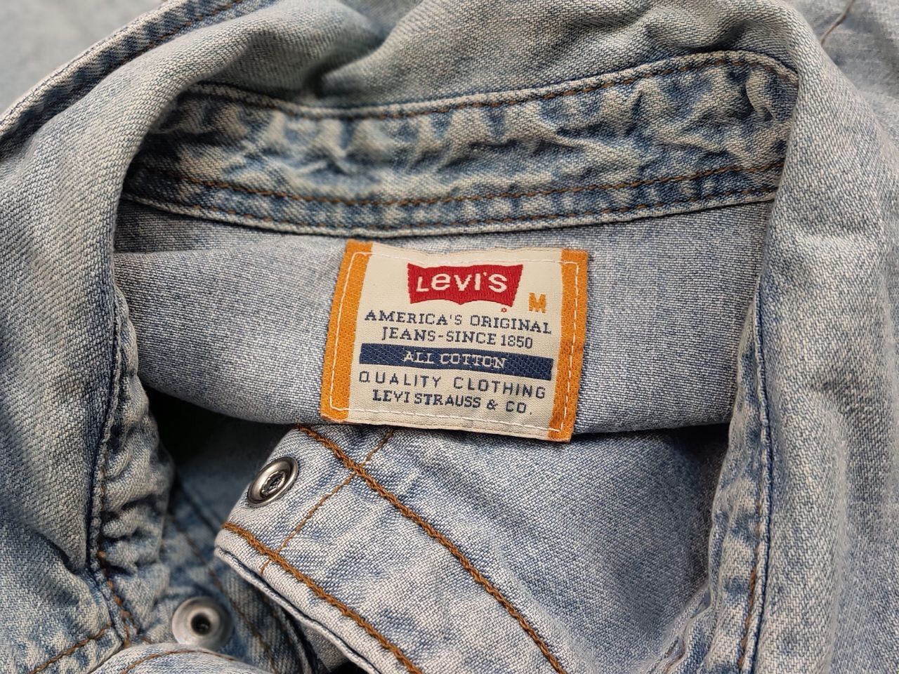 Levi's Vintage 90's Levis Orange Tab denim Classic Buttons Shirt Size US M / EU 48-50 / 2 - 17 Thumbnail