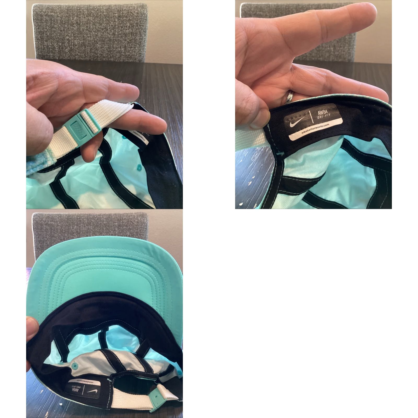 Nike Nike Hat 5 Panel Strap Back Featherlight AW84 Dri-Fit Aqua Green Quick Dry Breathable Adjustable Men One Size Size ONE SIZE - 8 Thumbnail