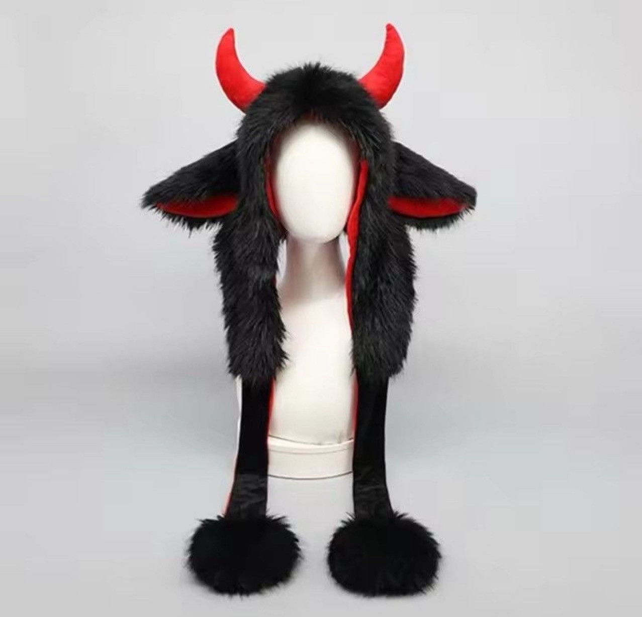 Japanese Brand Animal Yak Ear Hooded Winter Faux Fur Hat Size ONE SIZE - 1 Thumbnail