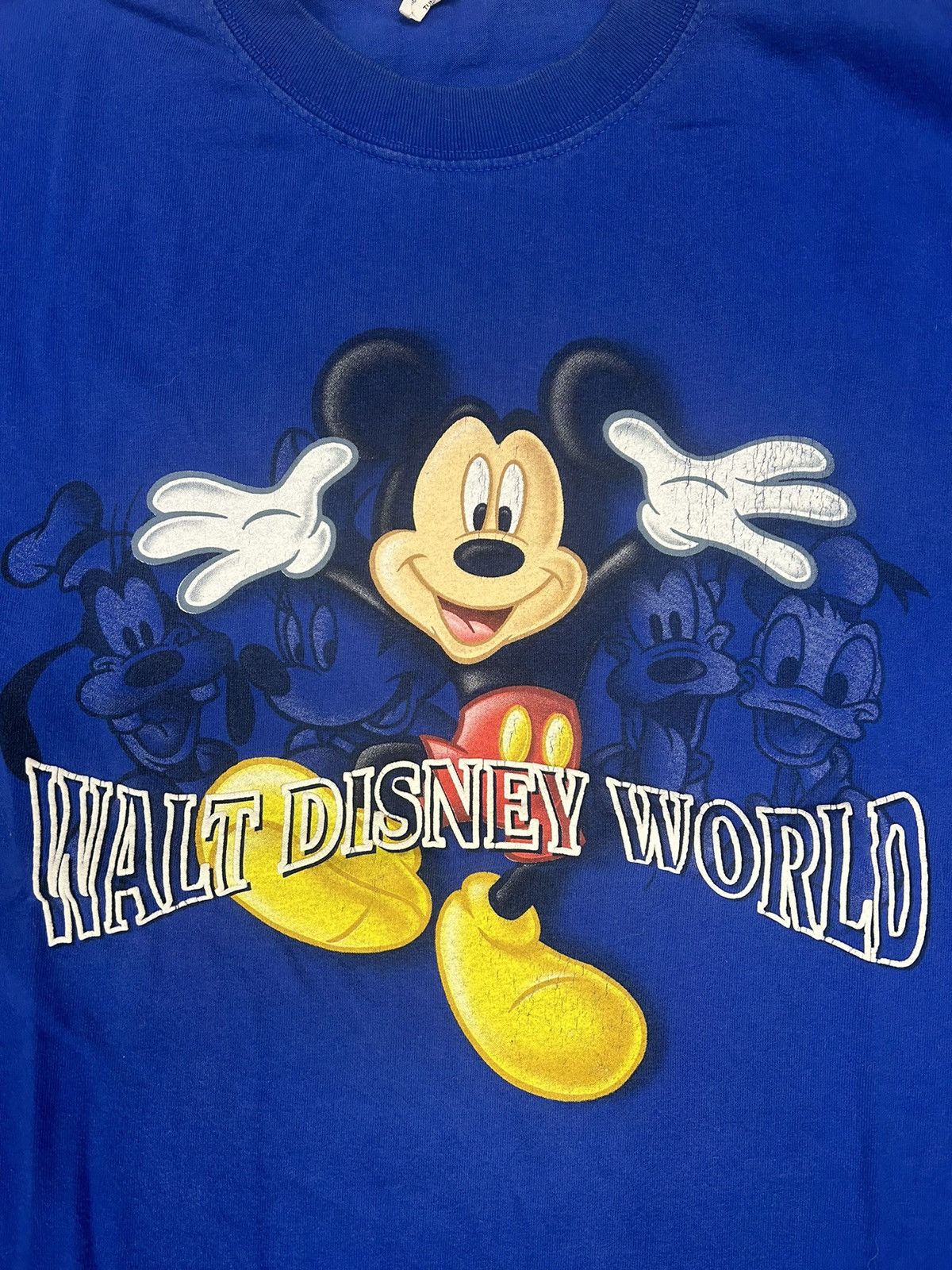 Disney × Mickey Mouse × Vintage Crazy Vintage Y2K Blue Walt Disney World Mickey Tee Shirt Size US XL / EU 56 / 4 - 2 Thumbnail
