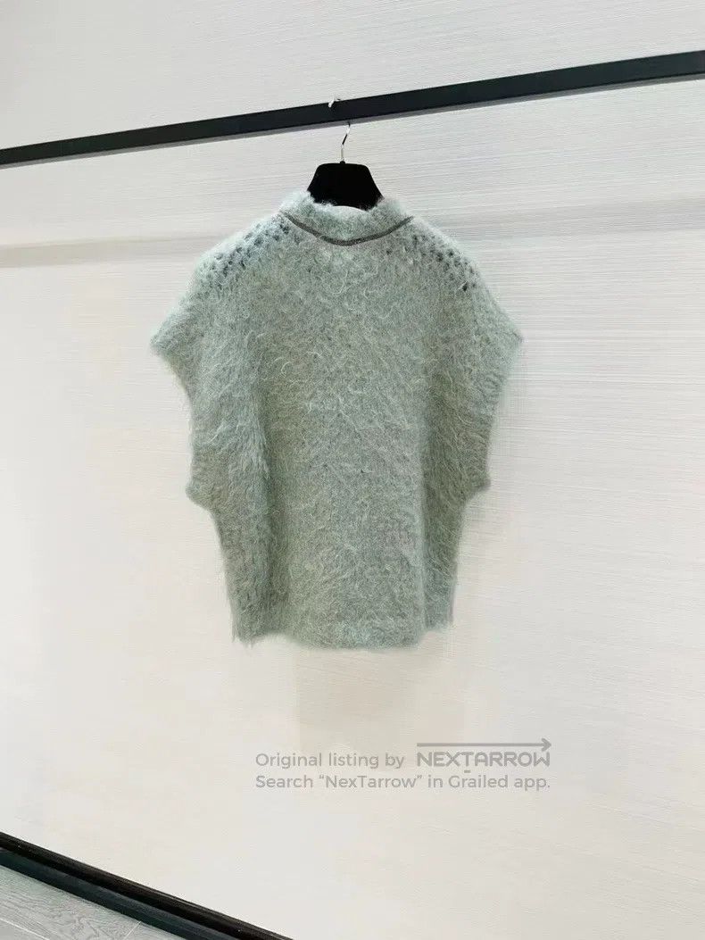 Brunello Cucinelli Brunello Cucinelli Lace-up woven mohair blended knitted sw Size M / US 6-8 / IT 42-44 - 2 Thumbnail