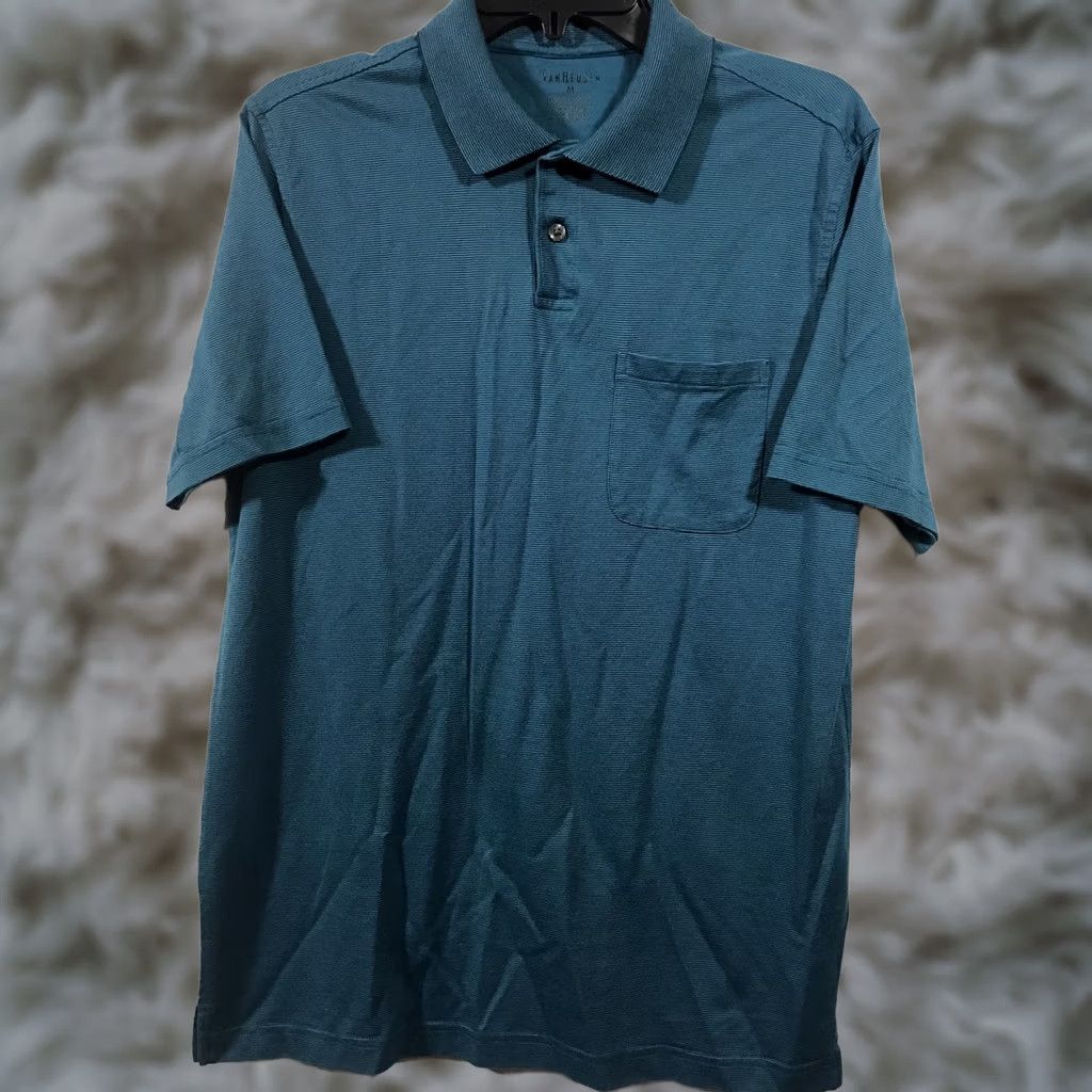 Van Heusen Van Heusen Polo Shirt Men's Size M Medium Blue Golf Short Sleeve Collar Size US M / EU 48-50 / 2 - 1 Thumbnail