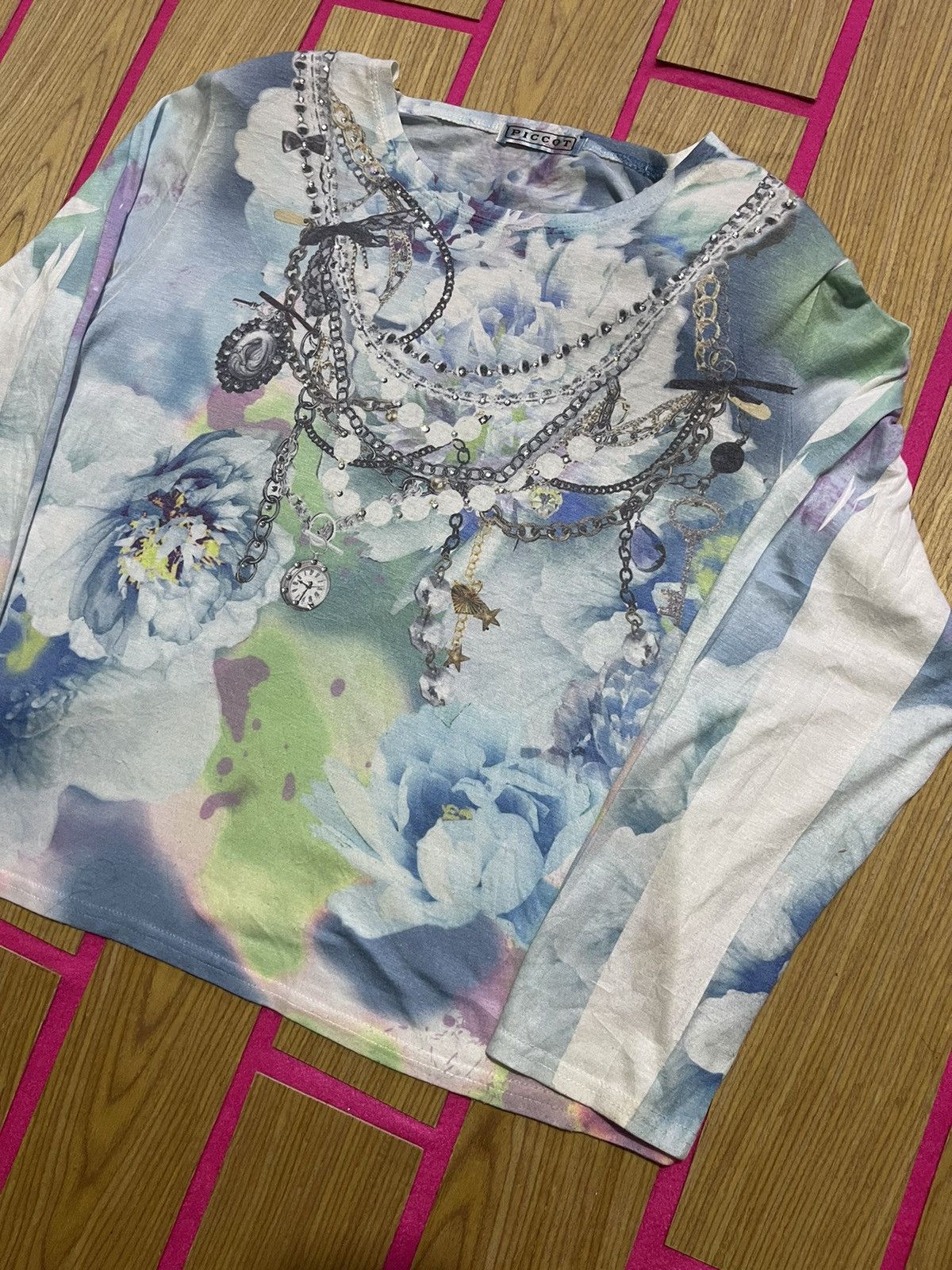 If Six Was Nine Y2K PICCOT long sleeve tshirt women LGB style Size M / US 6-8 / IT 42-44 - 2 Thumbnail