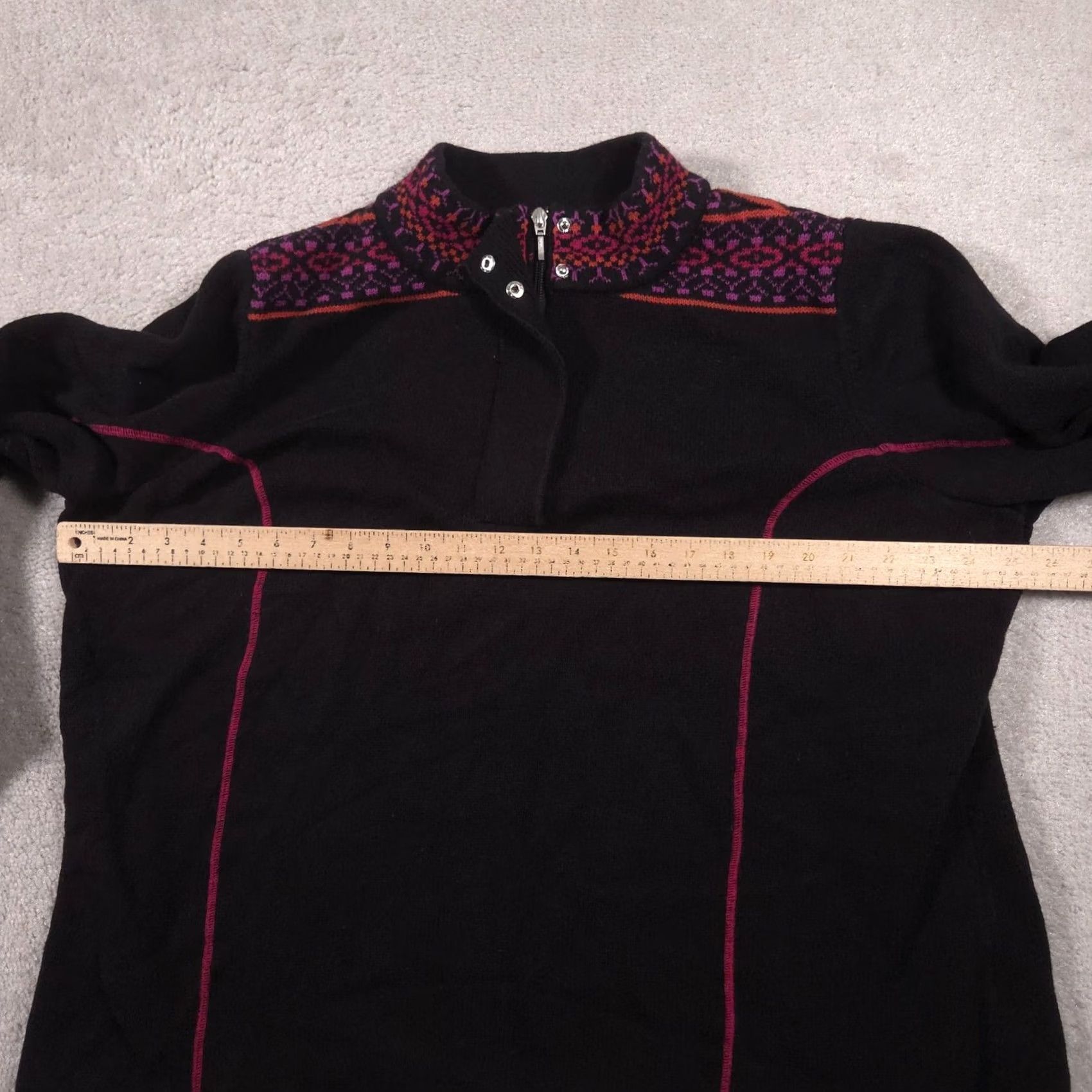 Vintage VINTAGE CJ Banks Sweater Womens 2X Black Mock Neck 1/4 Zip Fair Isle Ski Knit Pullover Size XXL / US 16-18 / IT 52-54 - 7 Thumbnail